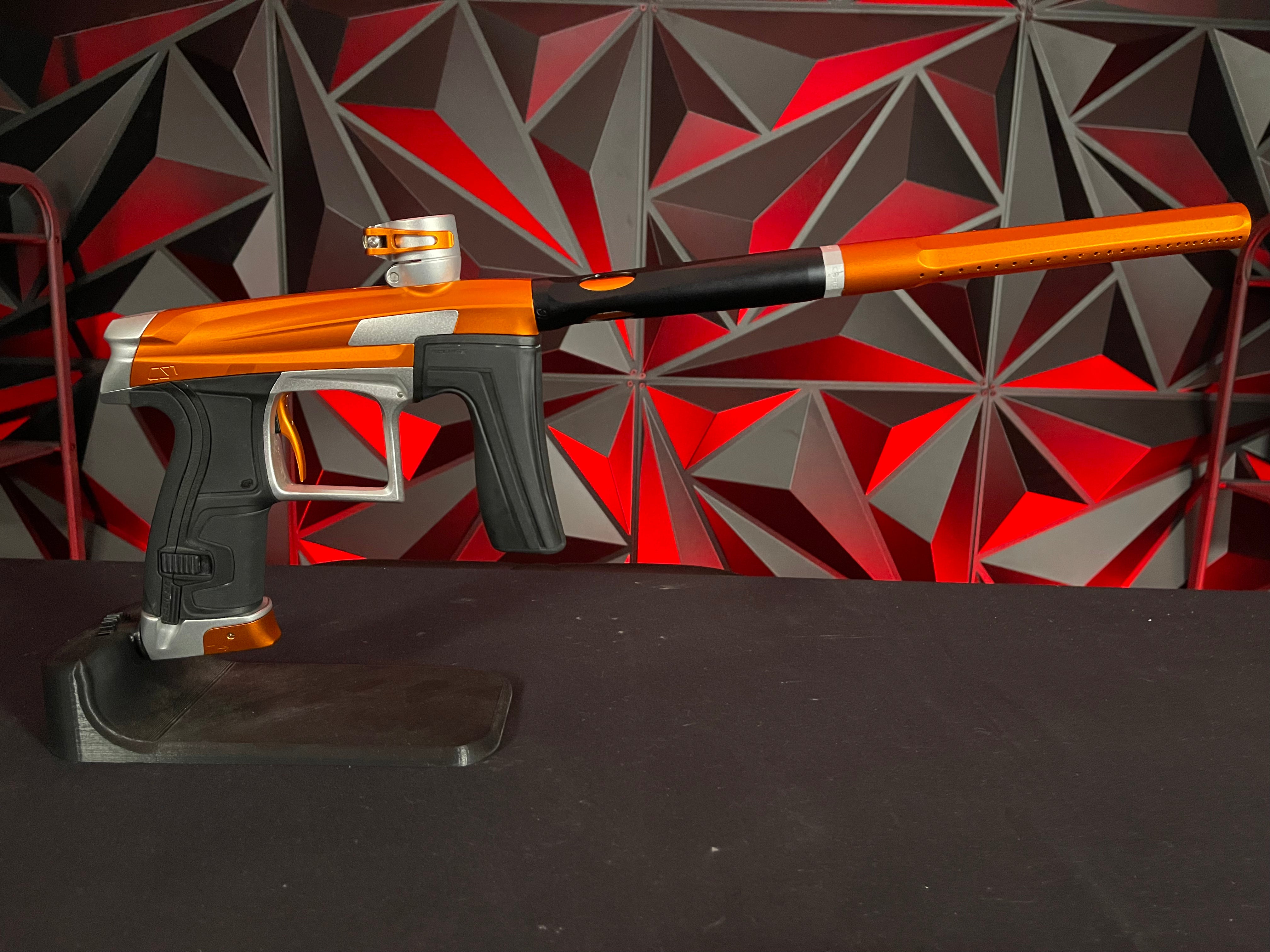 Used Planet Eclipse Cs1 Paintball Gun - Orange/Silver w/ FR Back & CS2 Grip