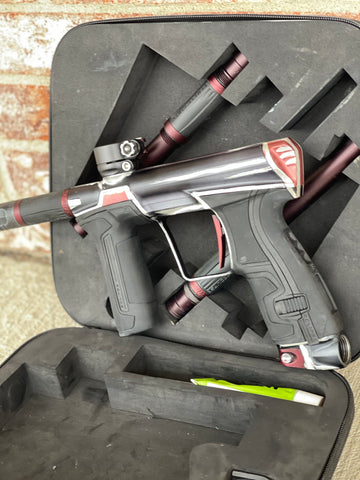 Used Planet Eclipse CS2 Pro Paintball Gun - Custom Anno Black/Red/White w/3 FL Backs
