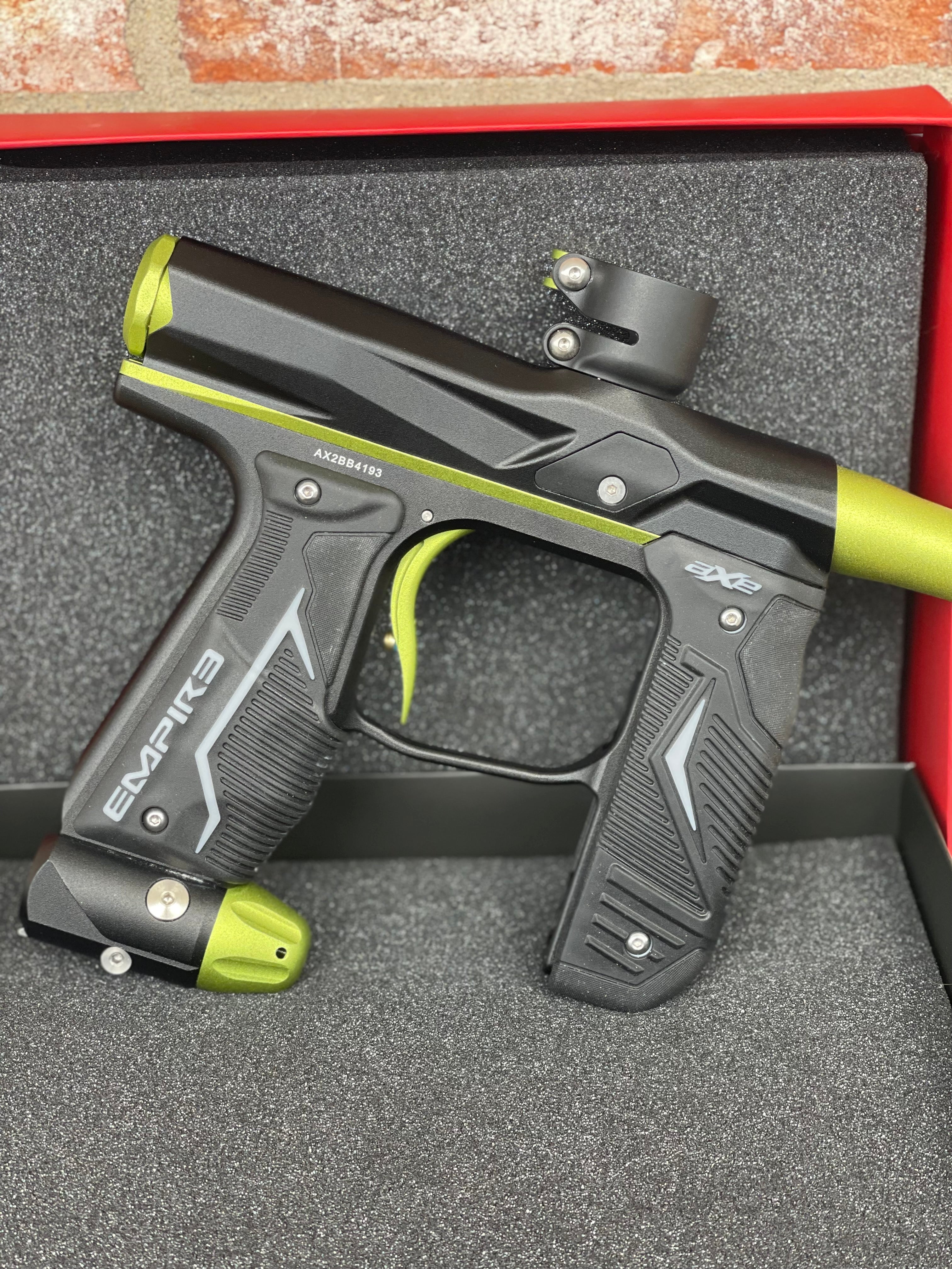 Used Empire Axe 2.0 Paintball Gun - Black w/Lime Accents