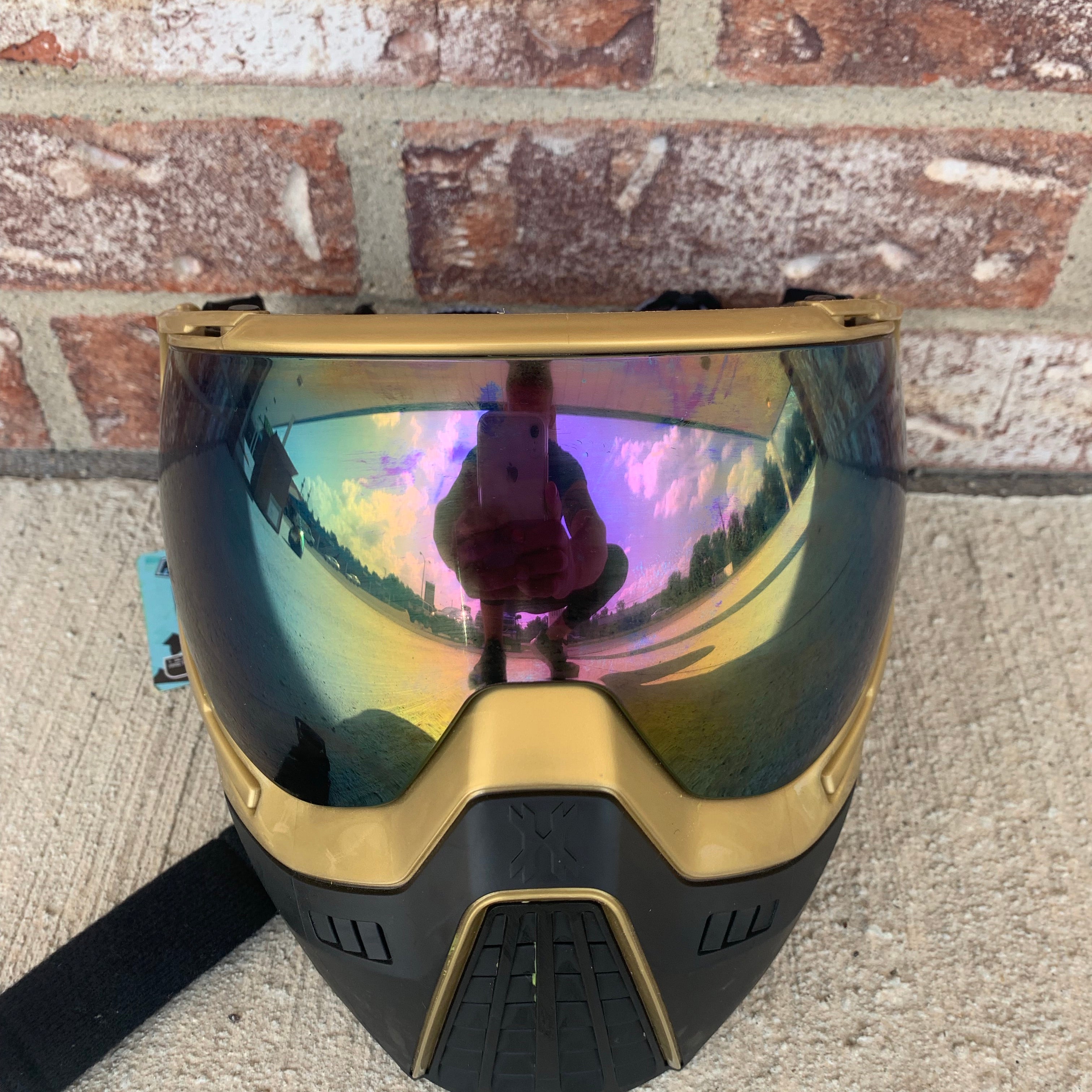 Used HK Army KLR Paintball Mask- Gold/Black