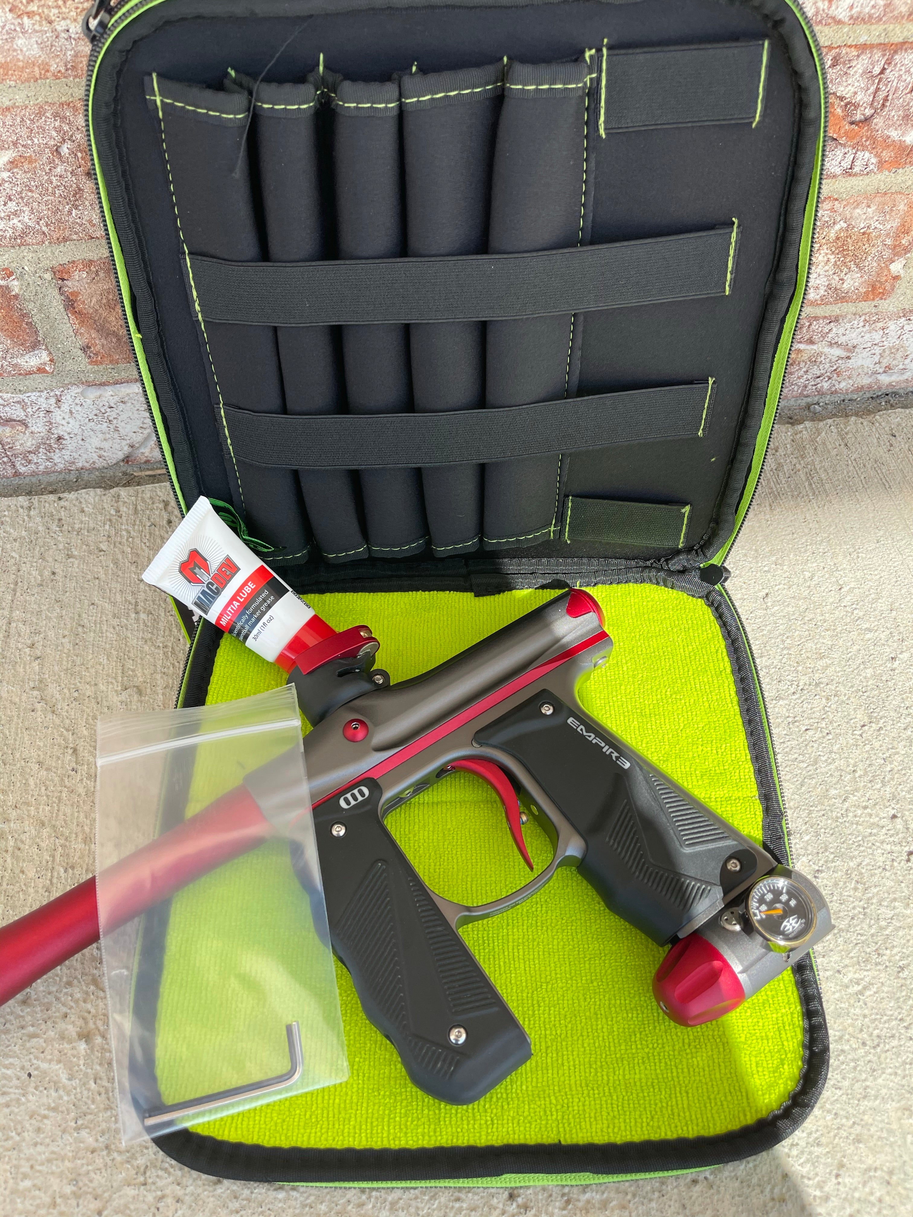 Used Empire Mini GS Paintball Gun - Dust Grey / Red