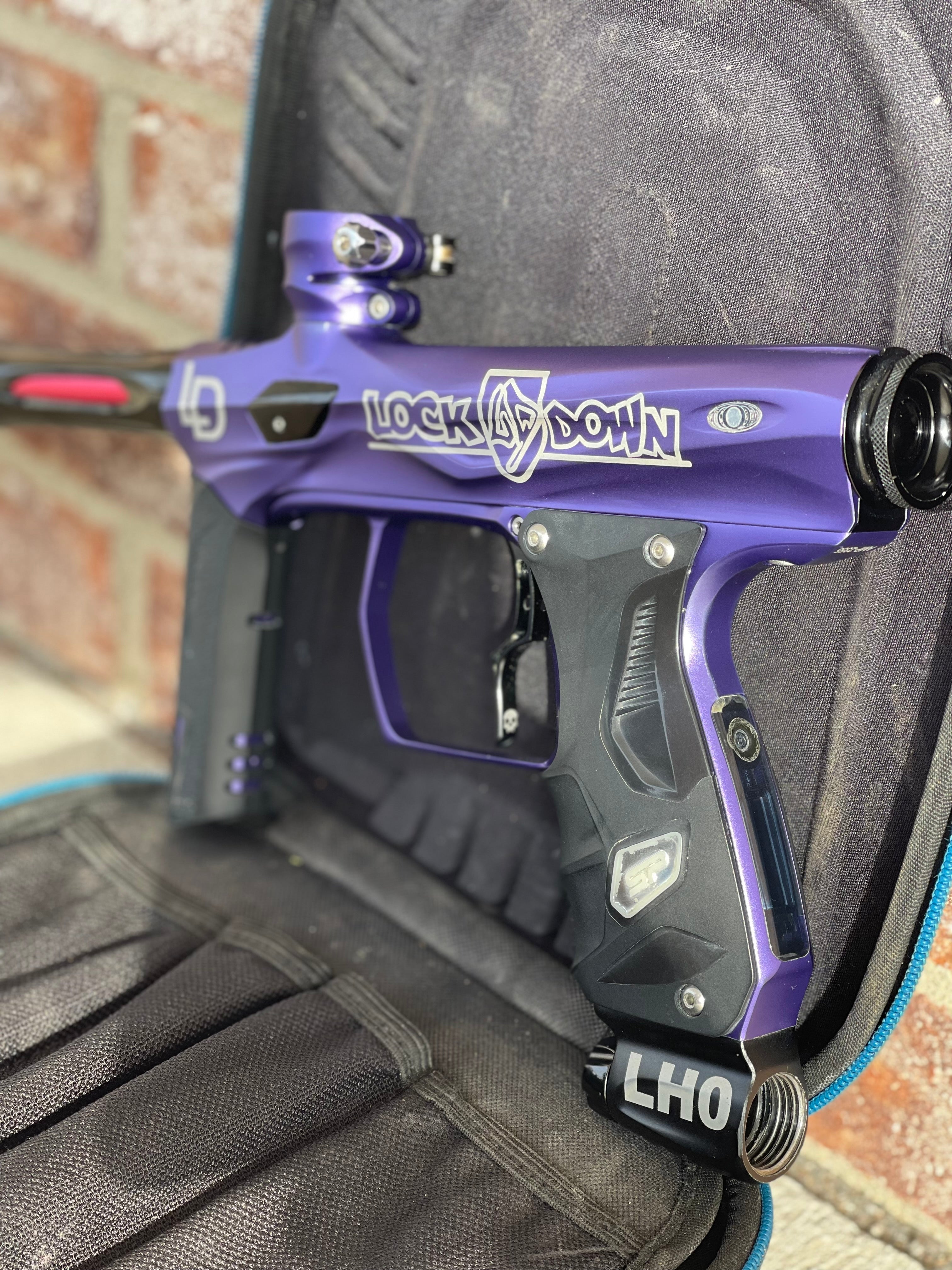 Used Shocker Amp Paintball Gun - Purple Lockdown LE