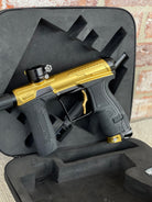 Used Infamous / Planet Eclipse CS2 Paintball Gun - Gold / Black w/ Deuce Trigger & 2 FL Inserts