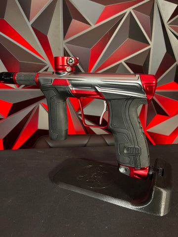 Used Planet Eclipse CS2 Paintball Marker- Grey / Red w/ 2 FL Backs