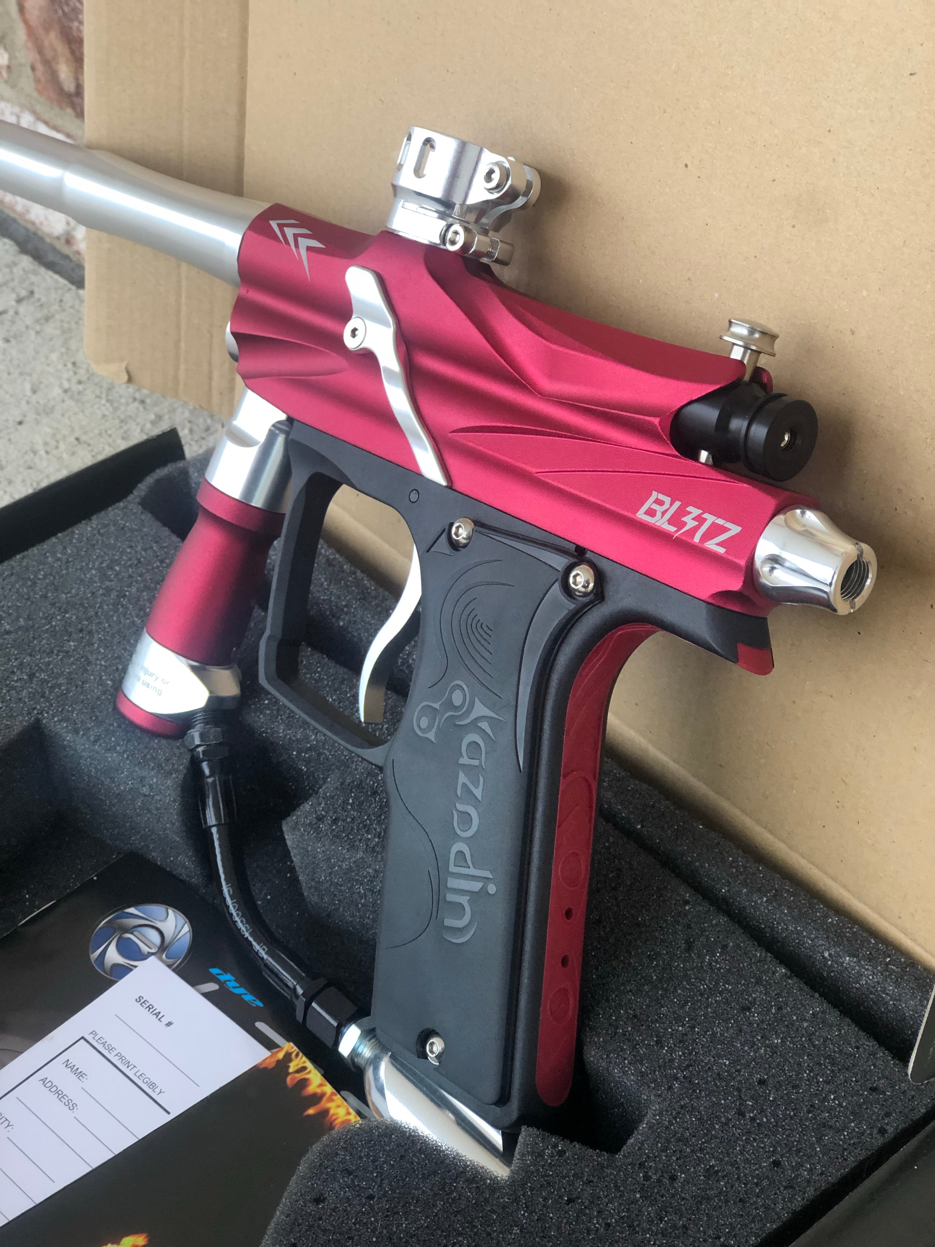 Used Azodin Blitz 3 Paintball Gun - Polished Red/Silver