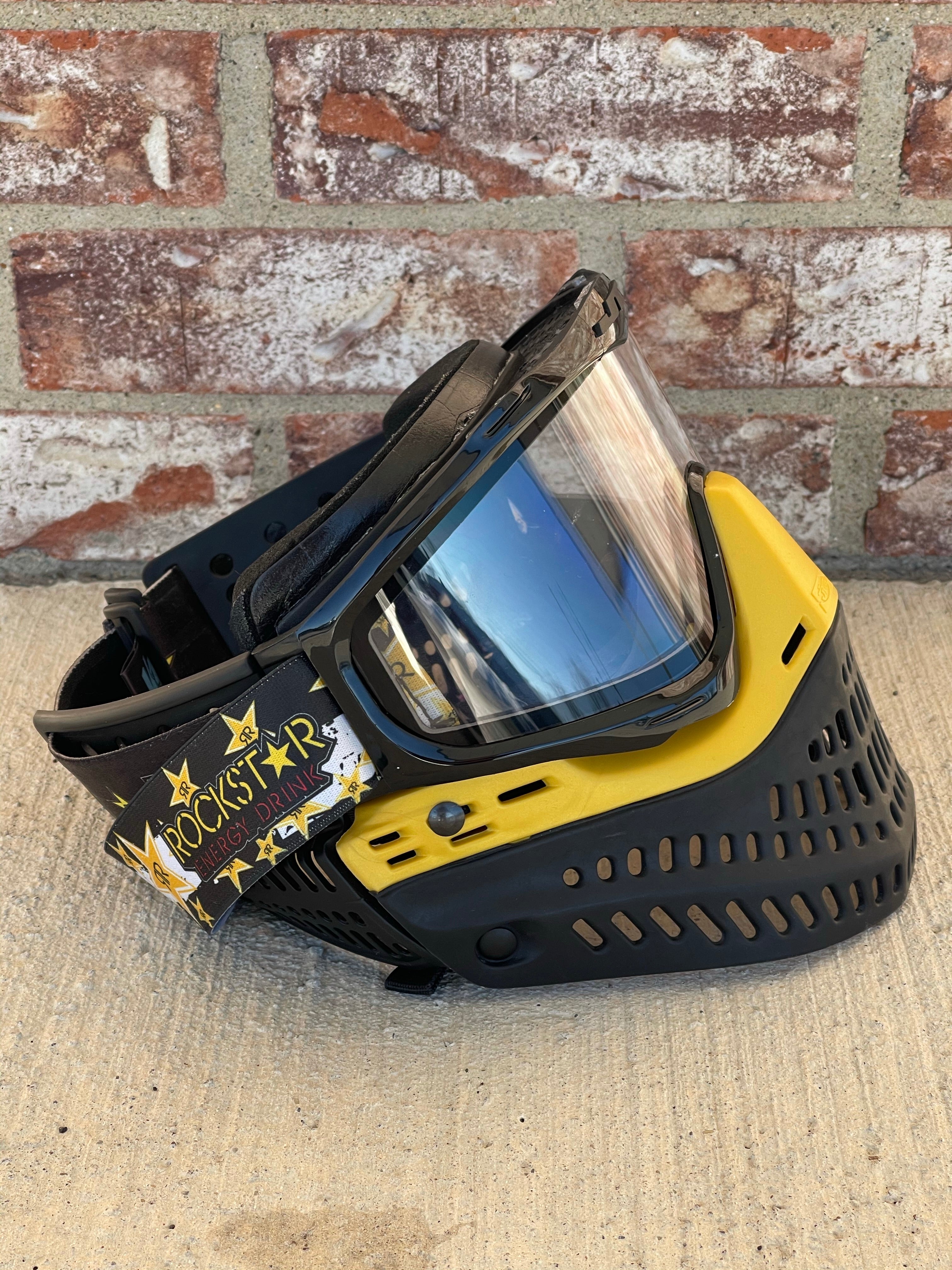 Used JT Proflex Paintball Mask - Rockstar with OG Yellow bottom