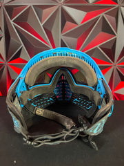 Used Virtue Vio Ascend Paintball Mask - Black/Blue w/ Push Magnetic Chin Strap