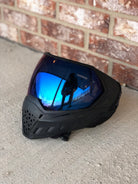 Used Empire EVS Paintball Mask- Black w/ Blue Mirror Lens