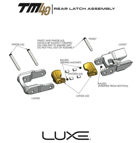 DLX Luxe TM40 Rear Latch System Parts Picker - Pick the Part You Need!
