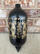 Used HK Army "Extra Lite" 80/4500 Paintball Tank - Black/Gold "Doom" - Bottle Only