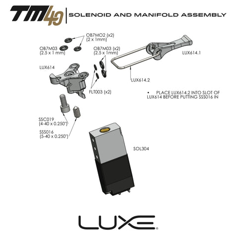 DLX Luxe TM40 Solenoid and Manifold System Parts Picker - Pick the Part You Need!