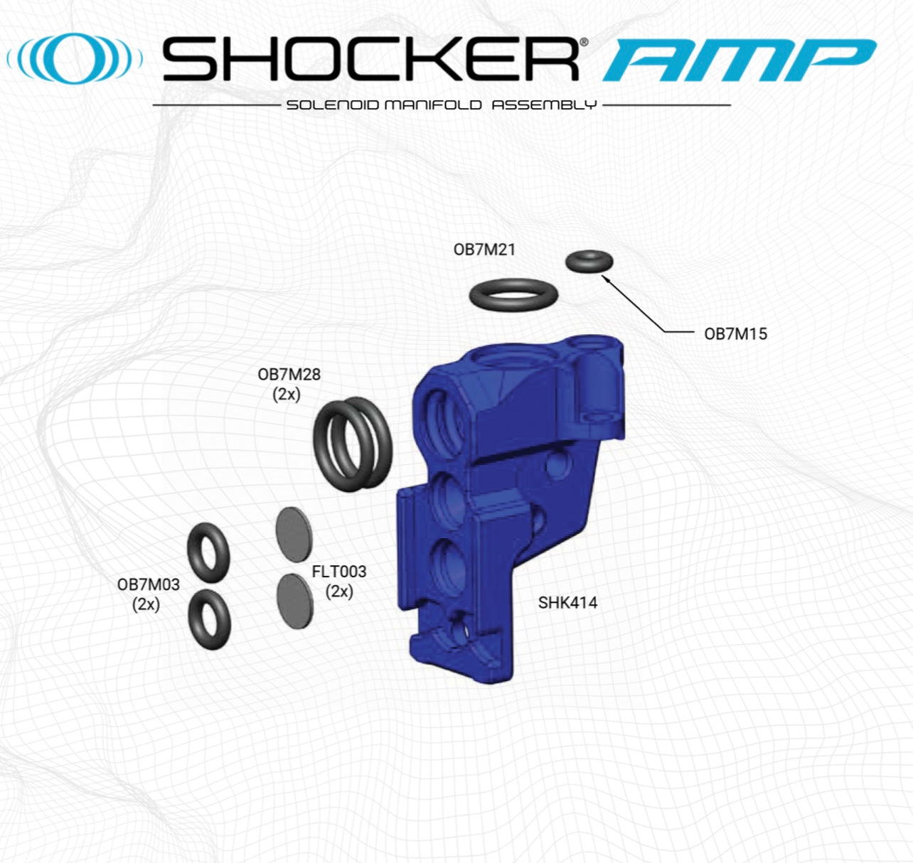 SP Shocker Amp Solenoid Manifold Assembly Parts List - Pick the Part You Need!