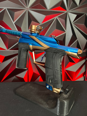 Used Planet Eclipse LV2 Paintball Gun - Blue/Bronze w/ Silencio Power Grip Back *Houston Heat Signed Case*
