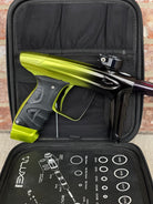 Used DLX Luxe Ice Paintball Gun - Limited Edition *1 of 10* Black/Slime Green w/ Black and Tan Back Grip