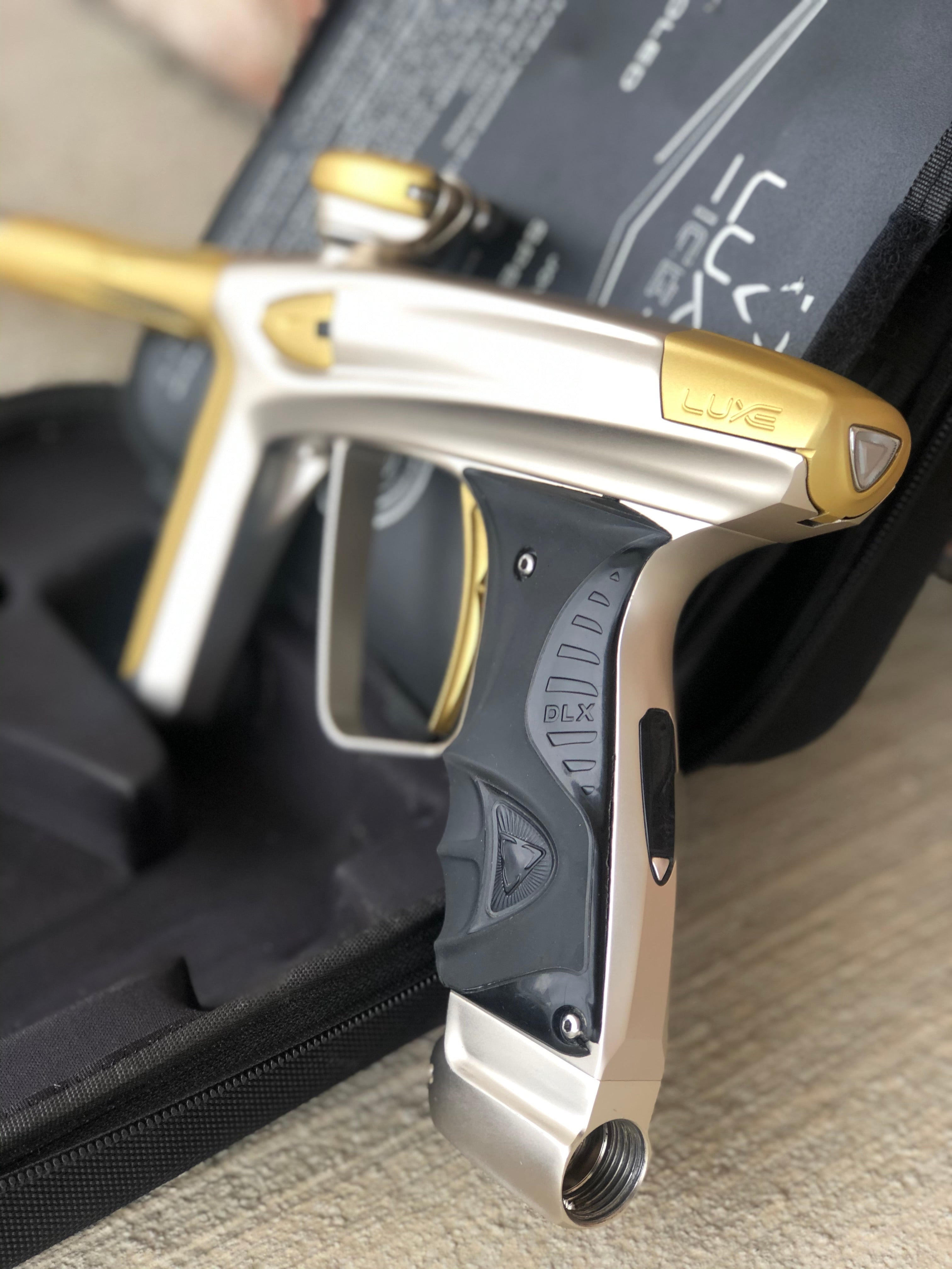 Used DLX Luxe Ice Paintball Gun - Silver / Dust Gold