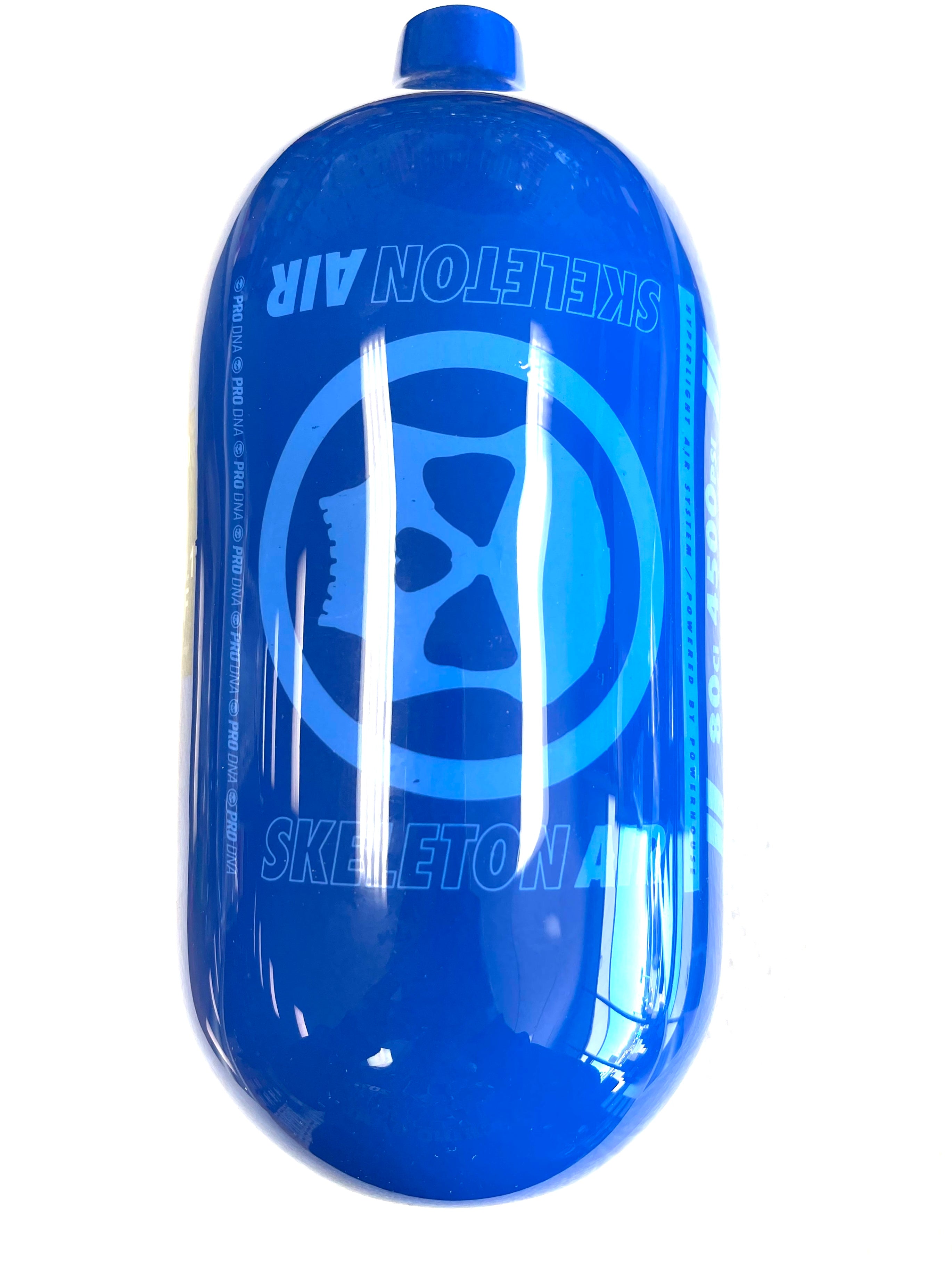 Infamous Skeleton Air "Hyperlight" Paintball Tank BOTTLE ONLY - Blue / Blue- 80/4500 PSI