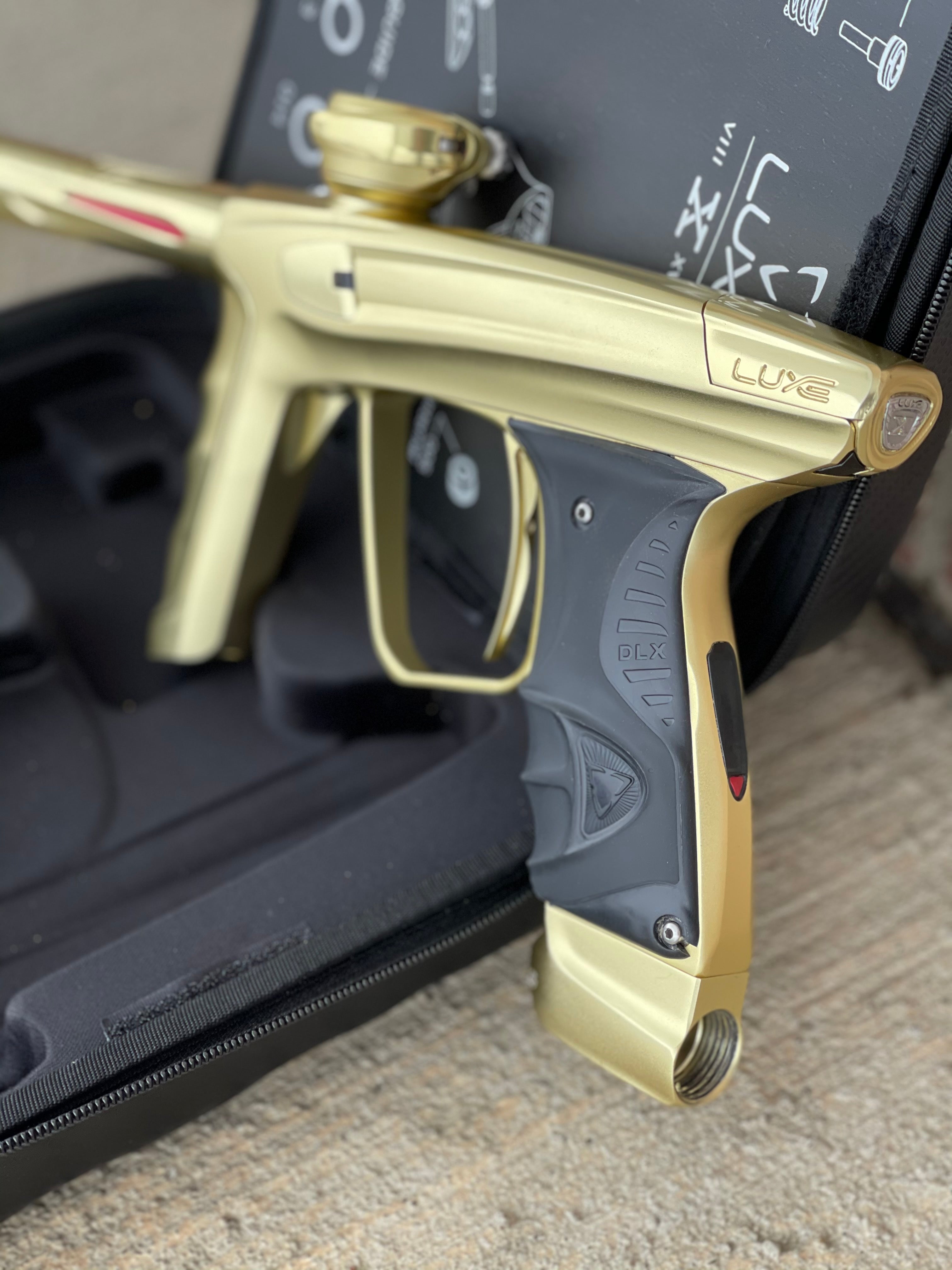 Used DLX Luxe X Paintball Gun - Dust Gold / Polished Gold