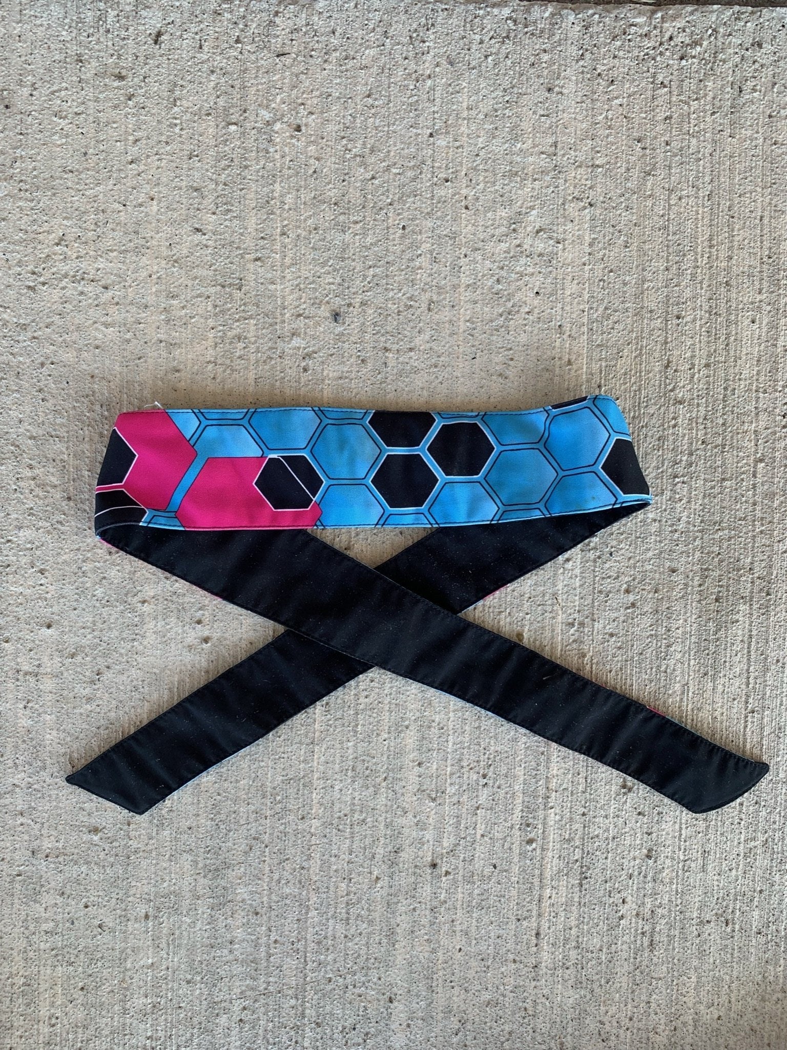 Used GI Sportz Headband - Teal/Pink Pattern