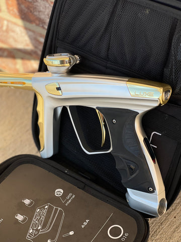 Used DLX Luxe X Paintball Gun - Dust White/Polished Gold