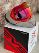 Used Empire EVS Paintball Mask - Grey/Red - w/ 2 additional Head Straps