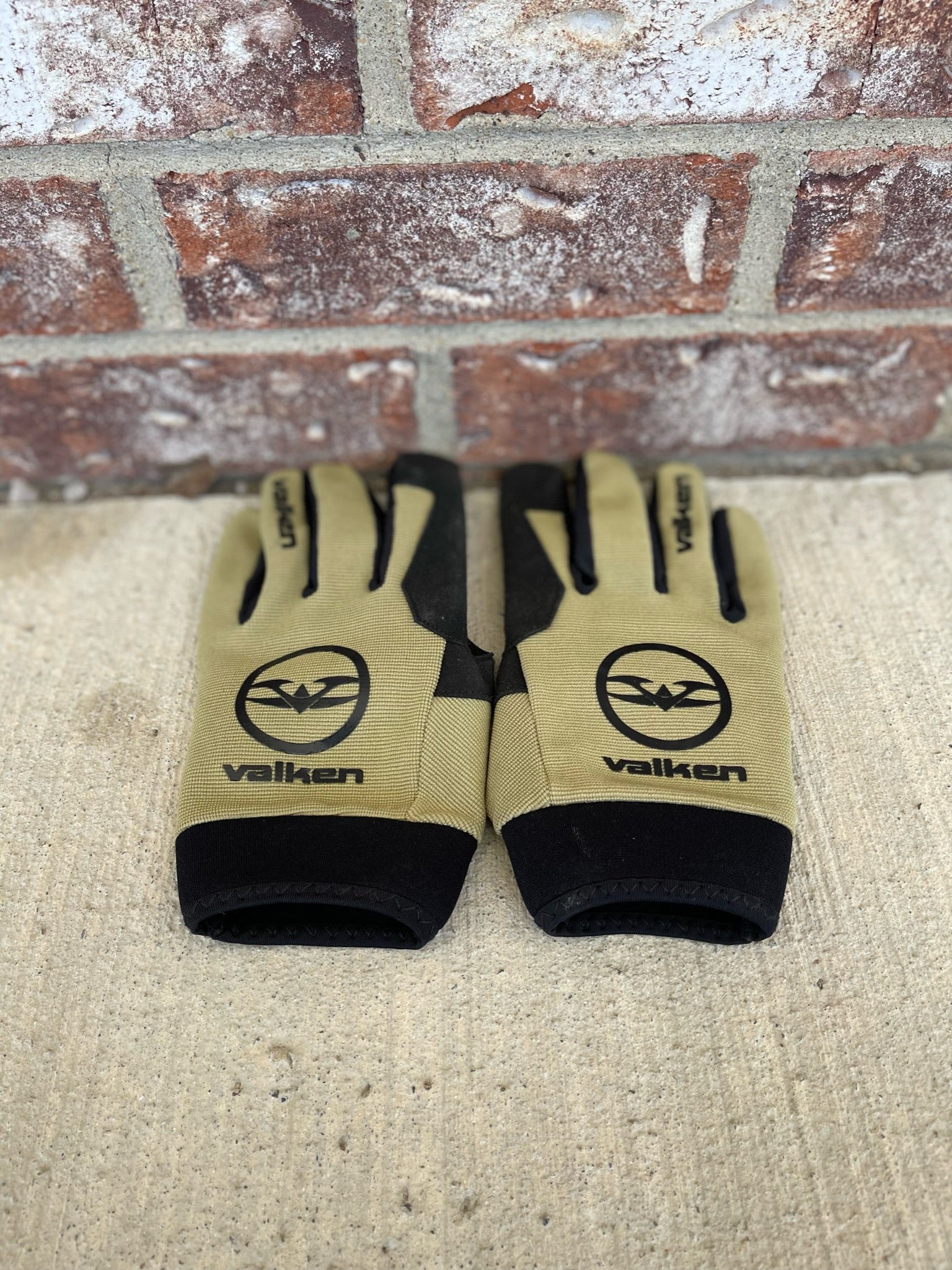 Used Valken Full Finger Gloves - Tan/Black - Medium