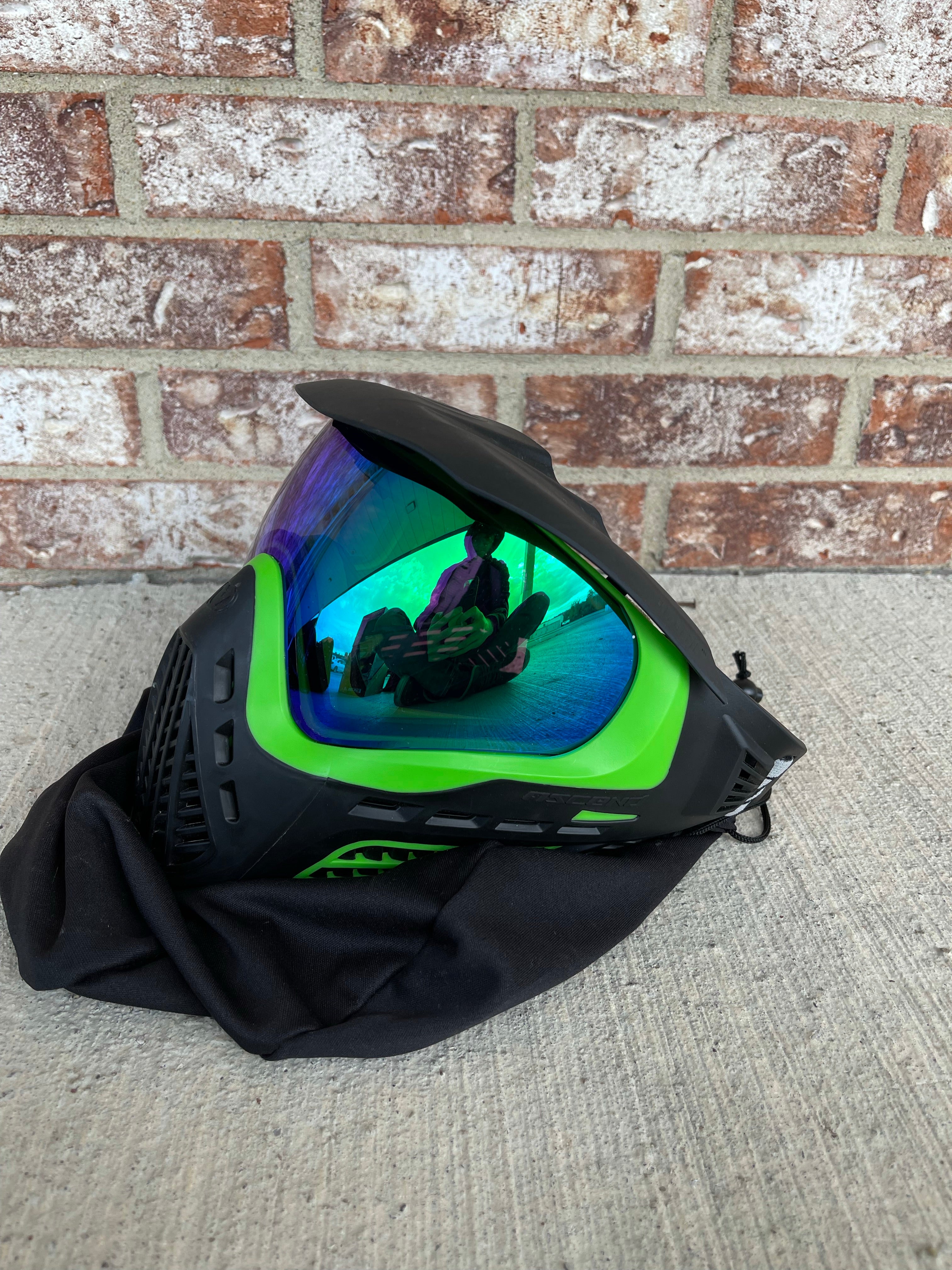 Used Virtue Vio Ascend Paintball Mask- Lime Emerald