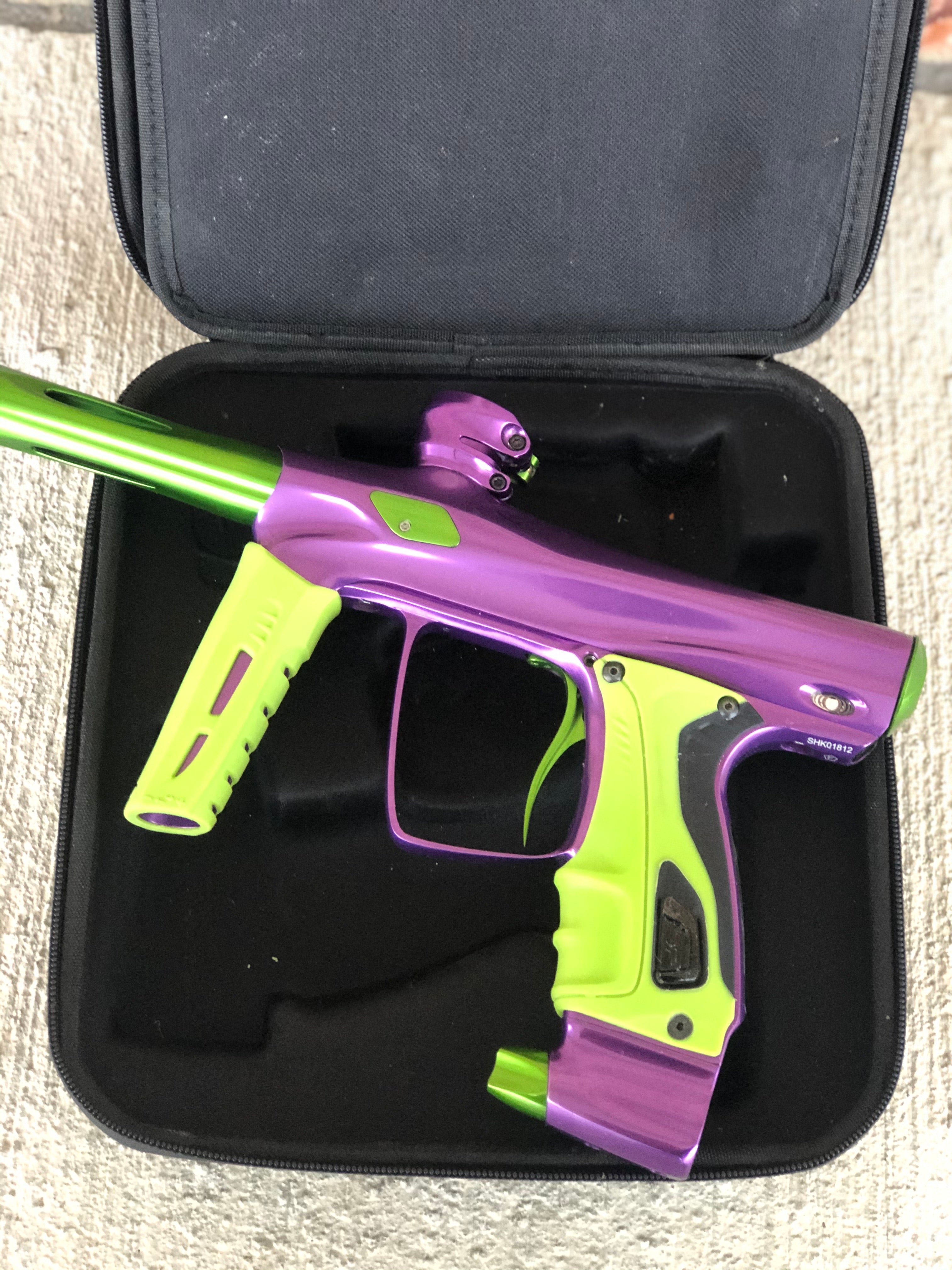 Used Shocker RSX Paintball Gun - Gloss Purple w/ Lime