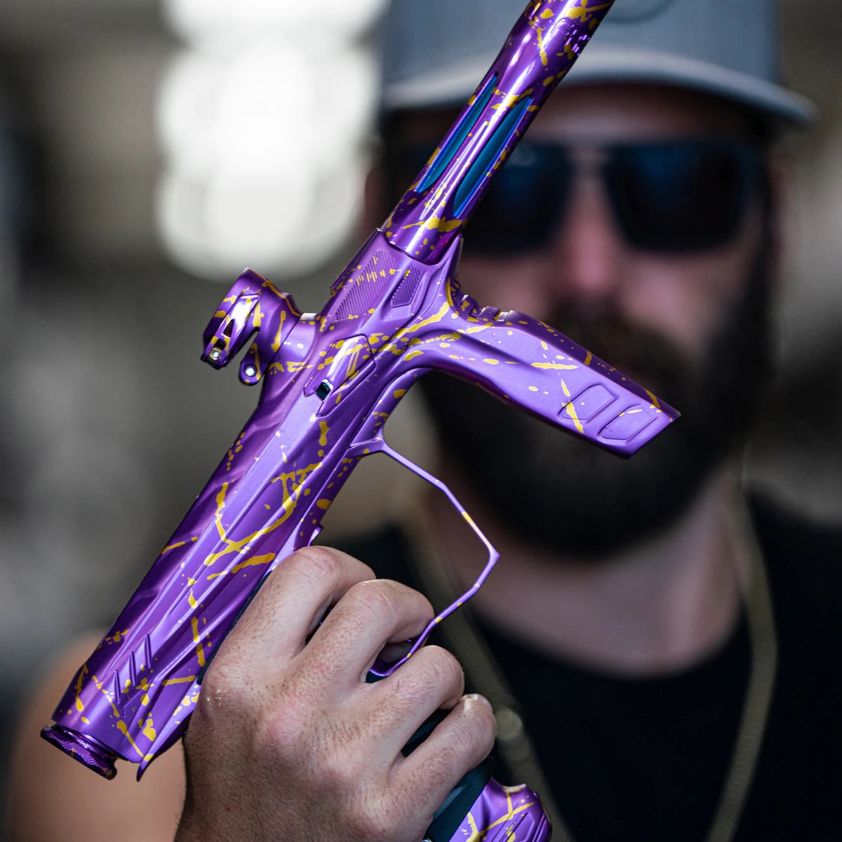 HK Army Shocker AMP Paintball Gun - Royalty Splash (Purple/Gold)