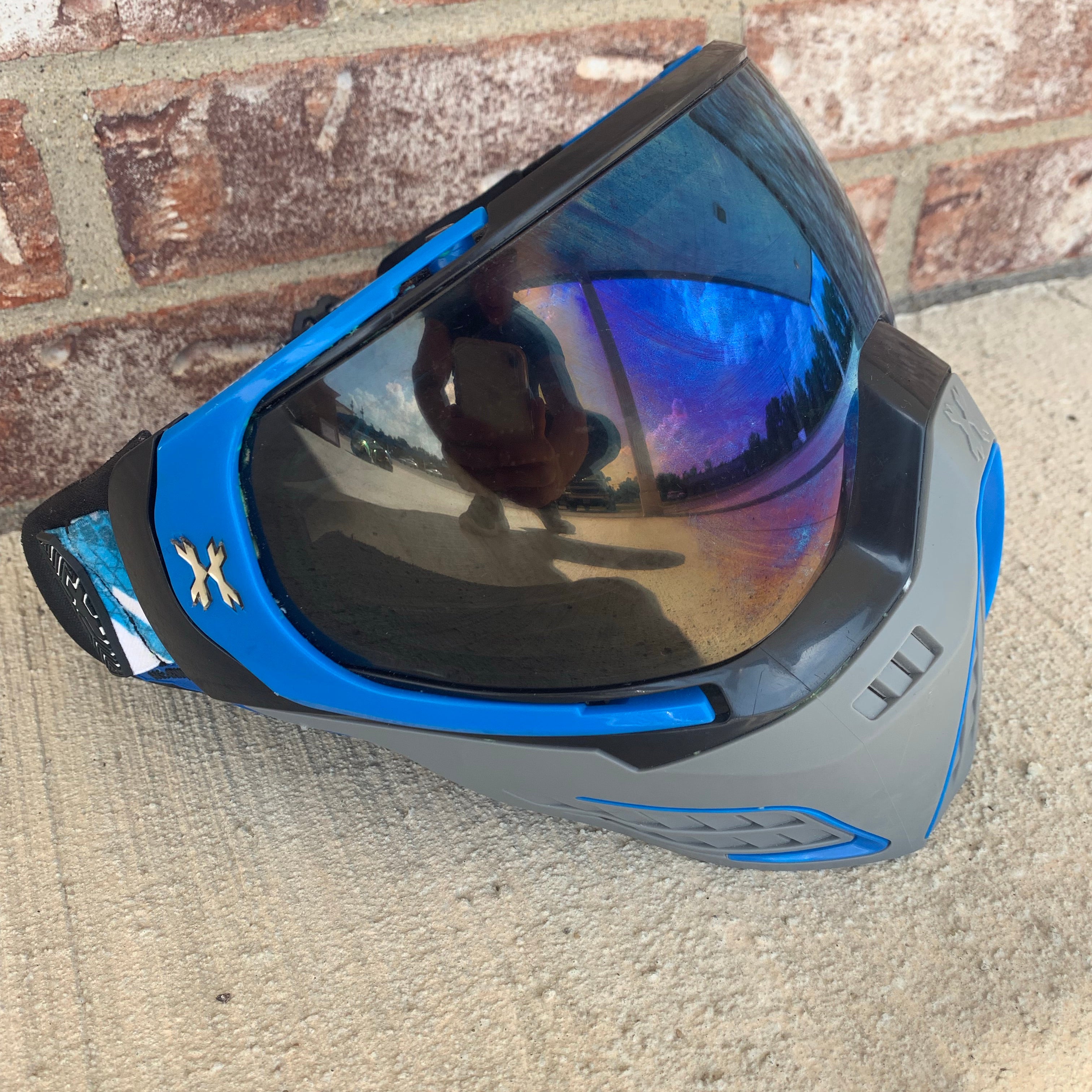 Used HK Army KLR Paintball Mask- Blue/Grey