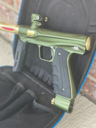 Used Shocker CVO Paintball Gun - Dust Olive/Polished Gold