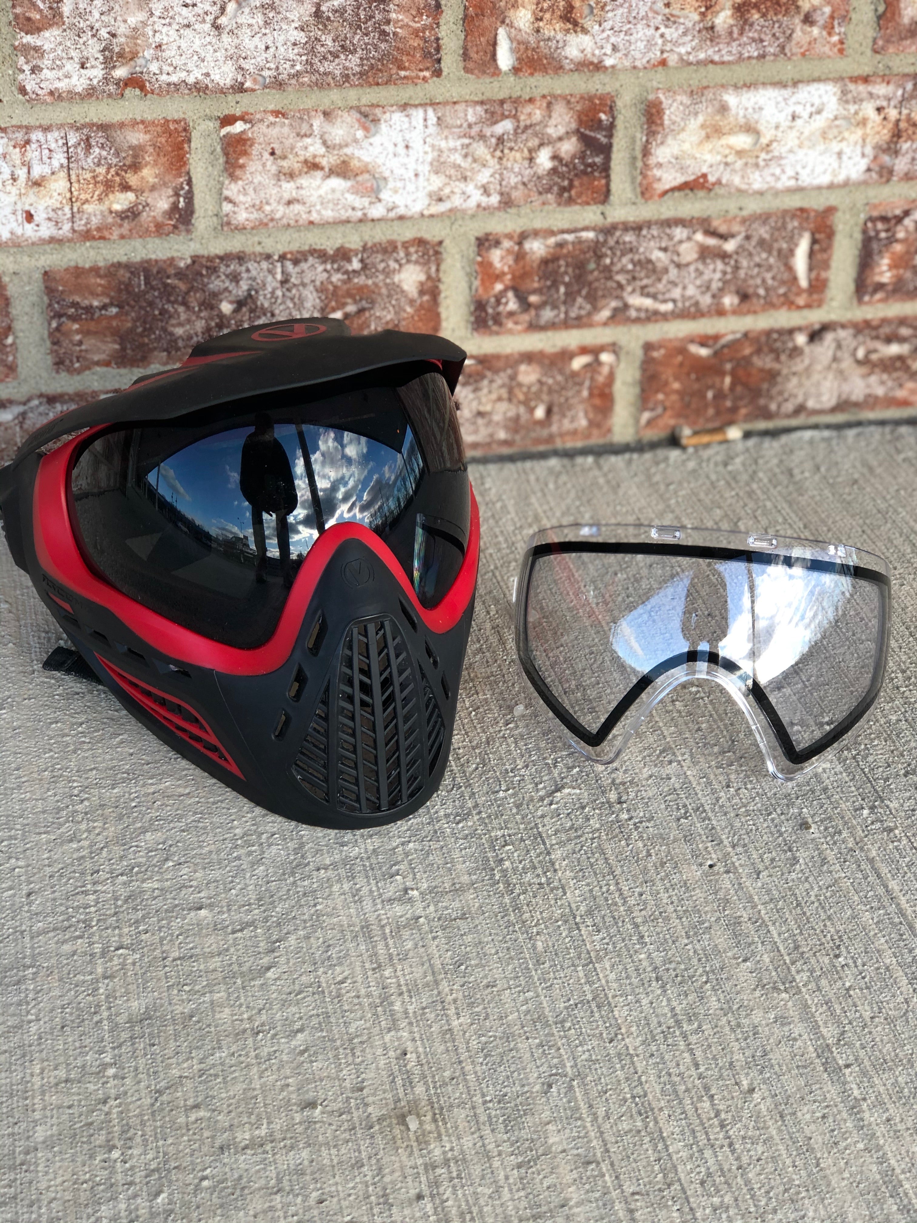 Used Virtue Vio Ascend Paintball Mask - Red Smoke