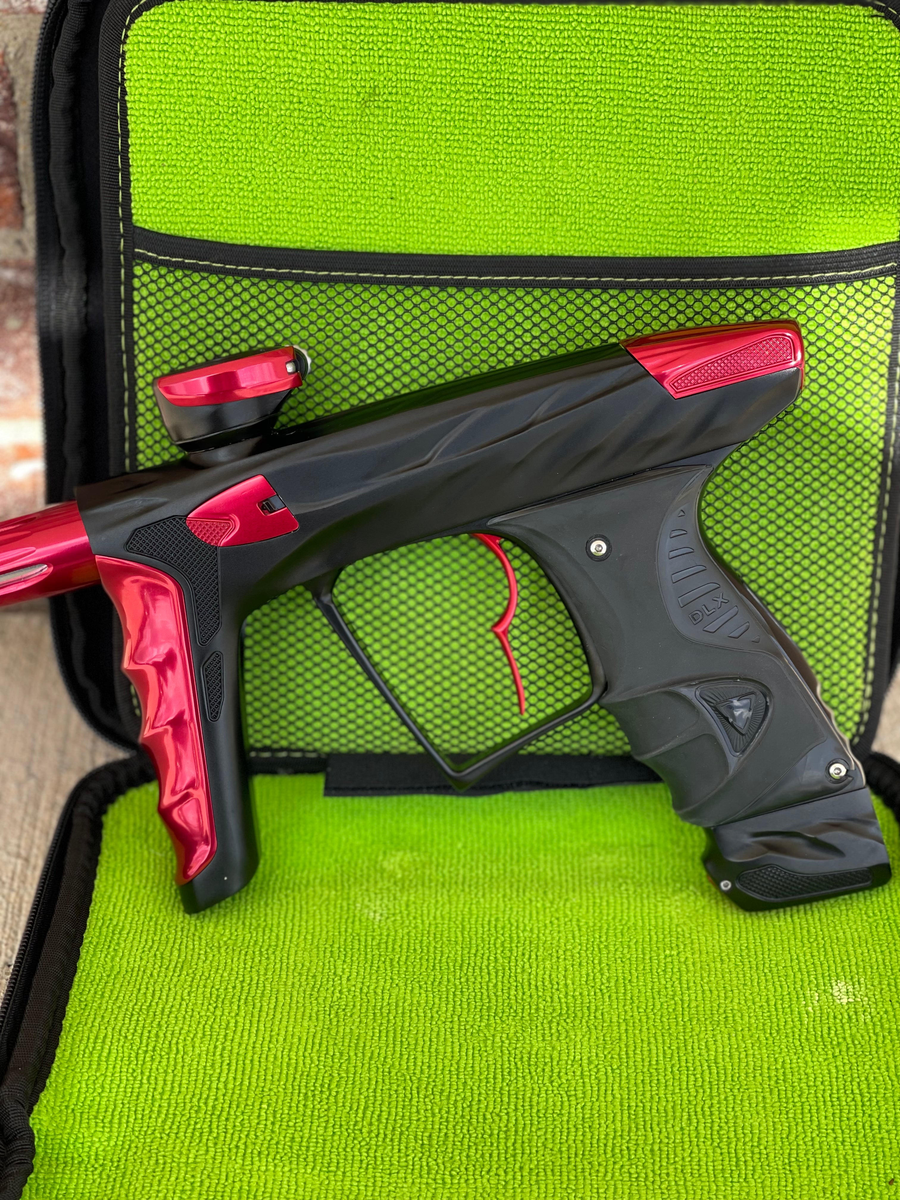 Used DLX HK Army A51 Luxe X Paintball Gun - Dust Black / Polished Red