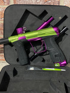 Used Infamous / Planet Eclipse CS2 Paintball Gun - Dust Green / Dust Purple w/ Infamous Deuce Trigger