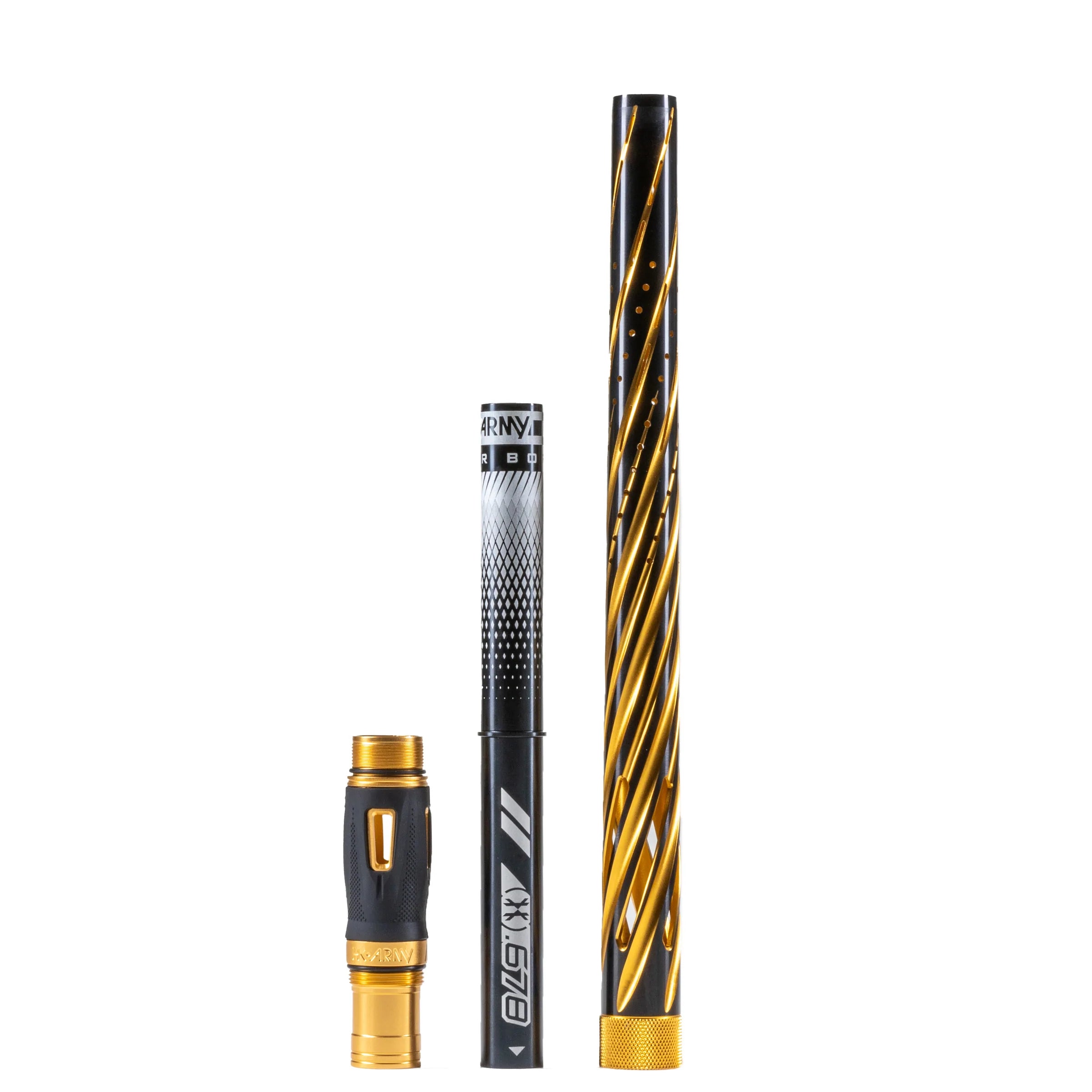 HK Army LAZR Barrel Kit - Elite Orbit - Autococker Thread - Dust Gold/Black Inserts