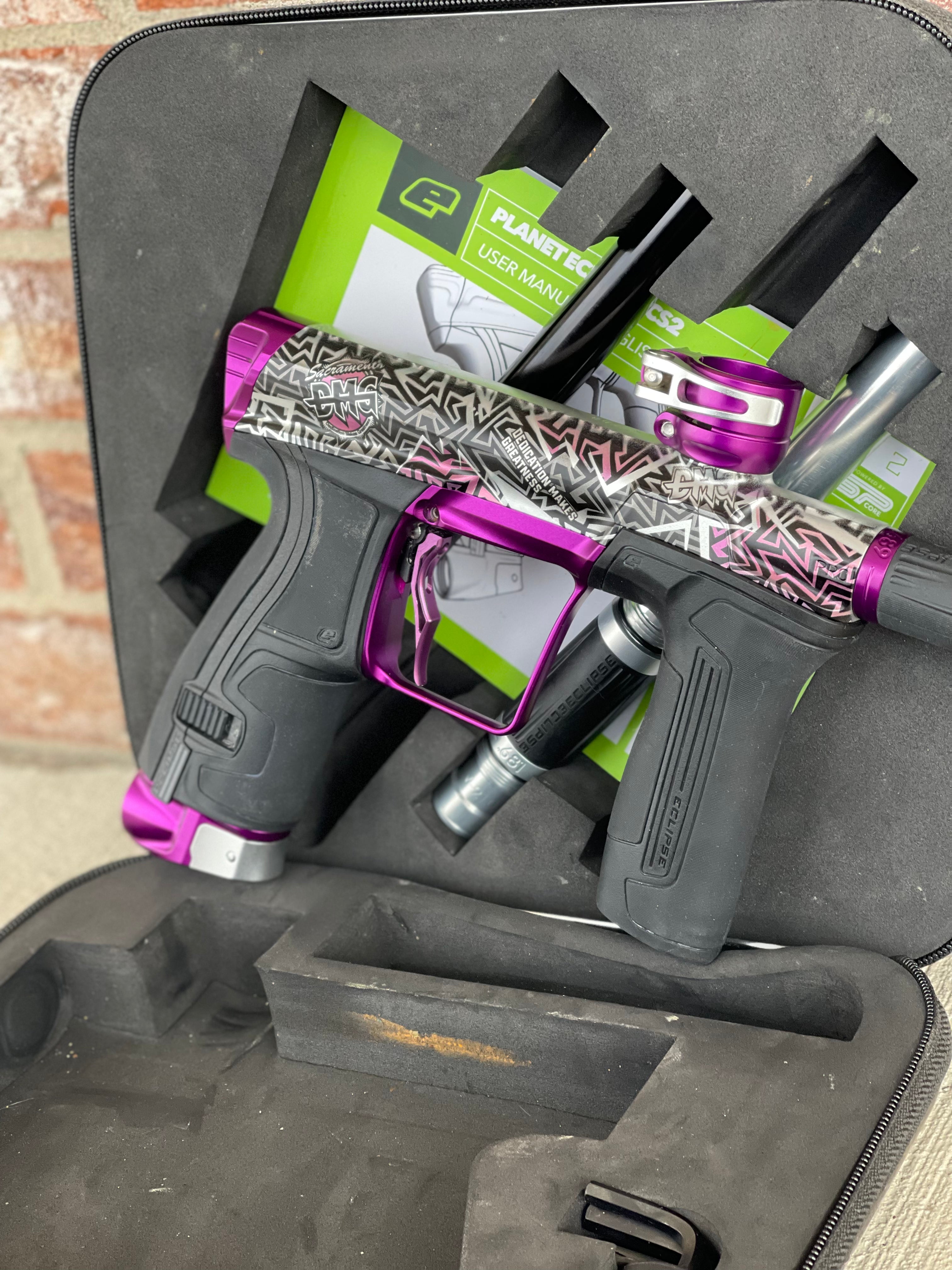 Used Planet Eclipse CS2 Pro Paintball Gun - SAC DMG w/ Infamous Deuce Trigger and 3 FL Inserts