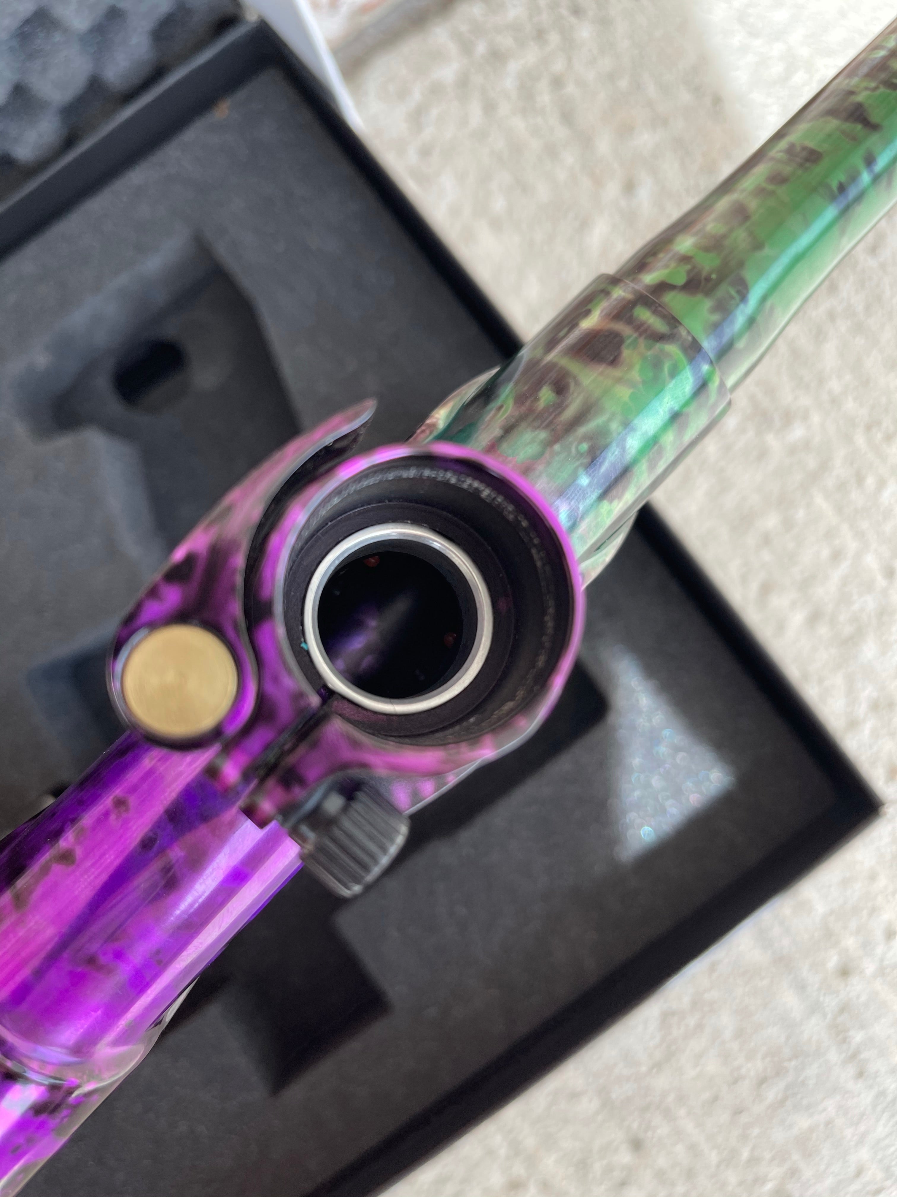 Used Empire Axe Pro Paintball Gun - Acid Wash Pruple / Green