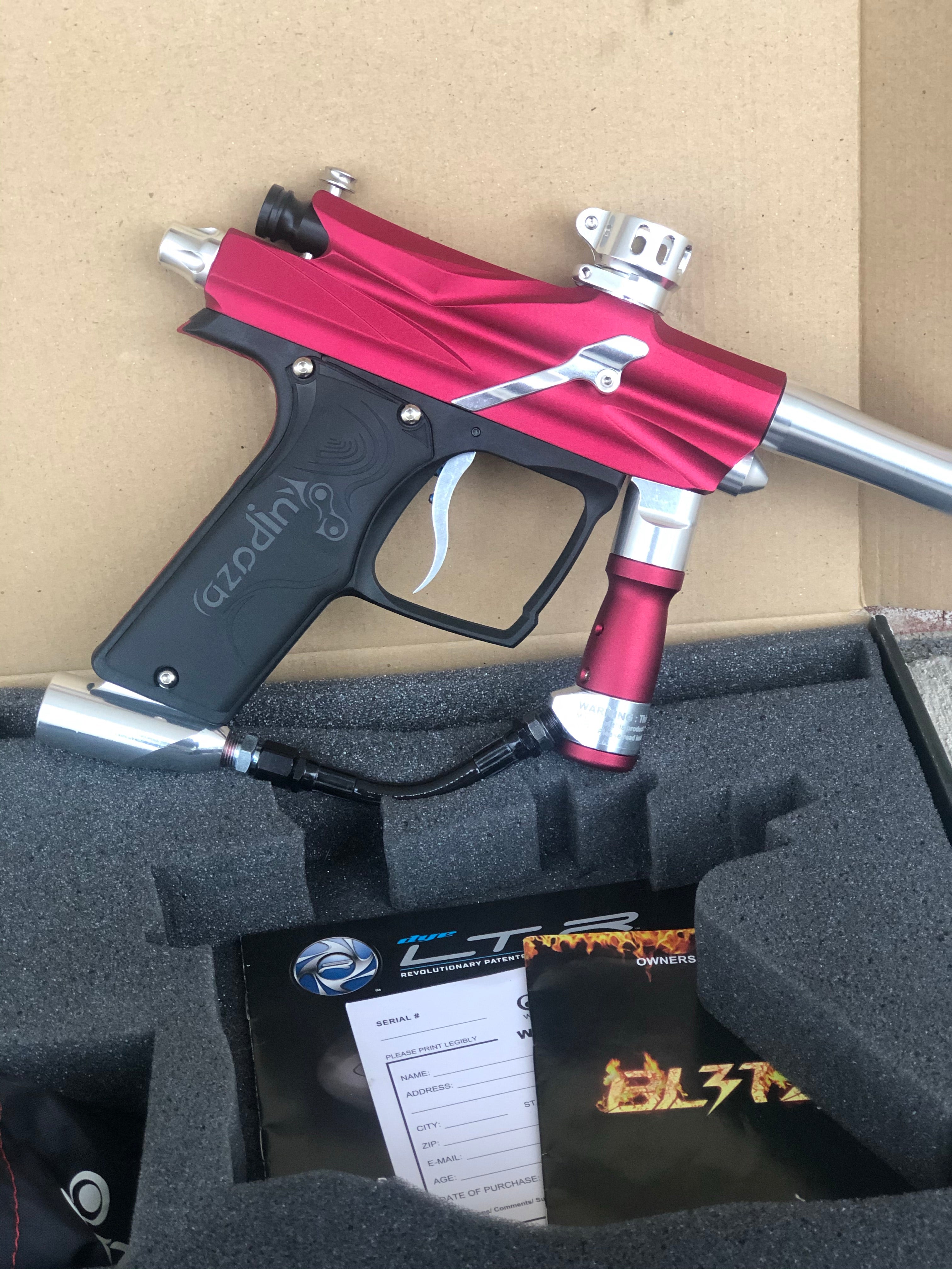 Used Azodin Blitz 3 Paintball Gun - Polished Red/Silver