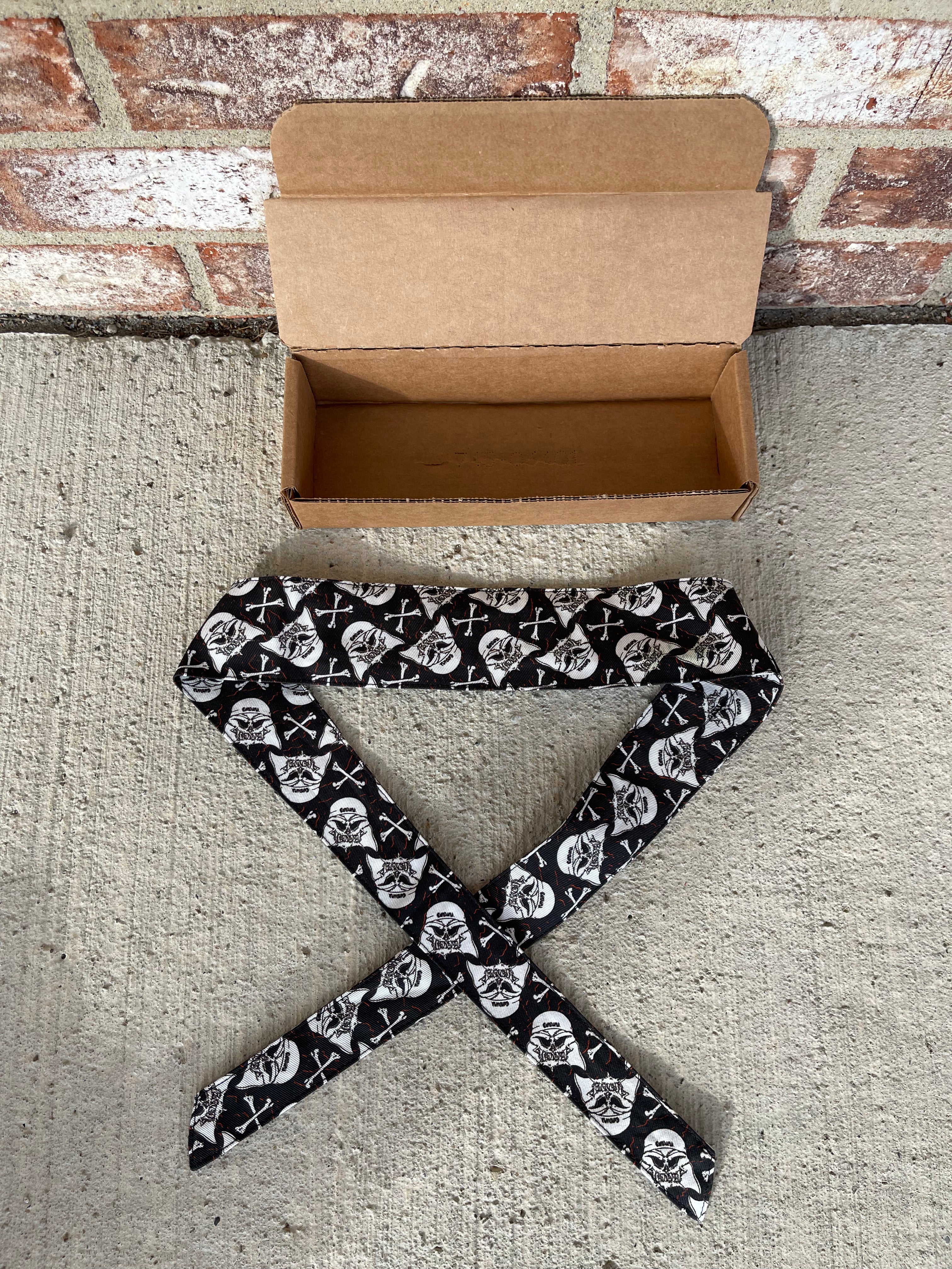 Used Sandana Vader Skull & Bones Headband - Black w/ White Tag