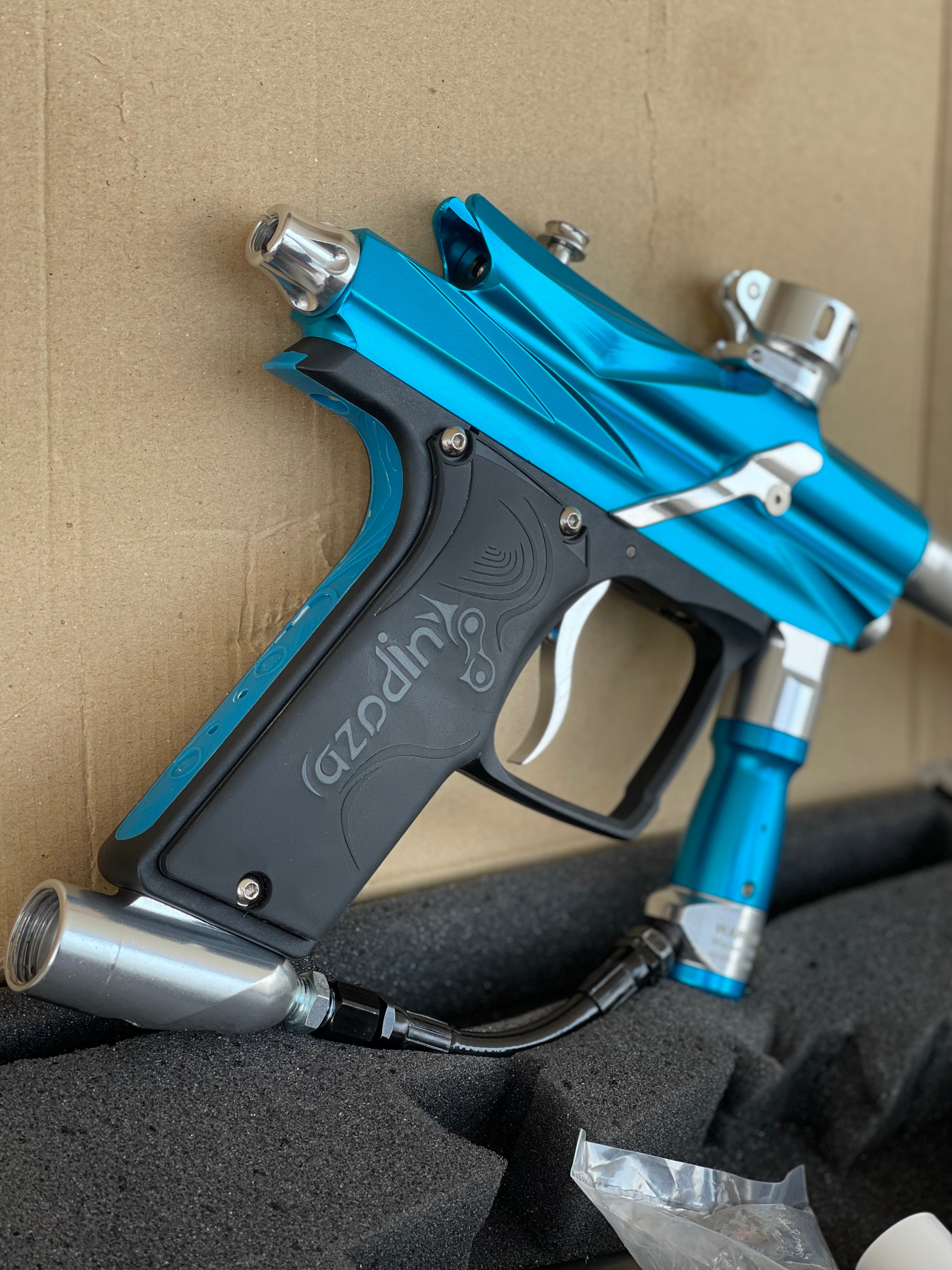 Used Azodin Blitz Paintball Gun - Blue / Silver