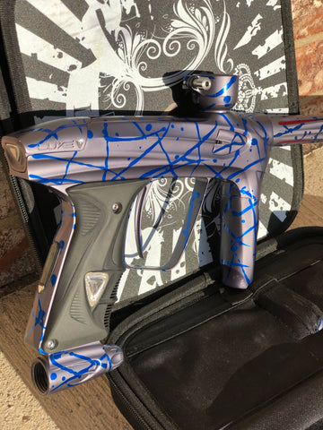 Used DLX Luxe 2.0 Oled Paintball Gun - Grey / Blue Splash LIMITED