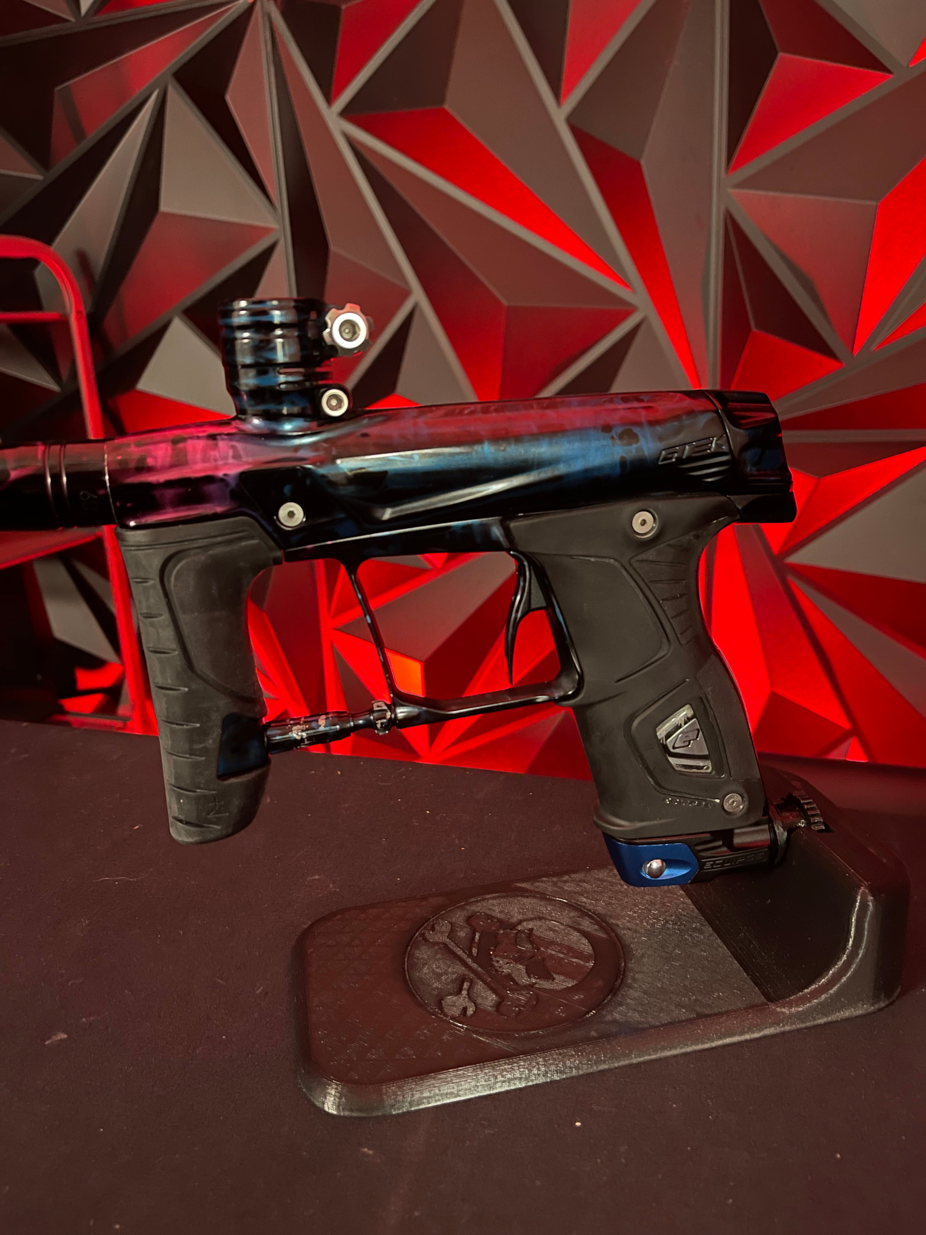 Used Planet Eclipse 160r Paintball Marker - Blue/Purple Galaxy Fade w/ 2 Triggers and POPs ASA