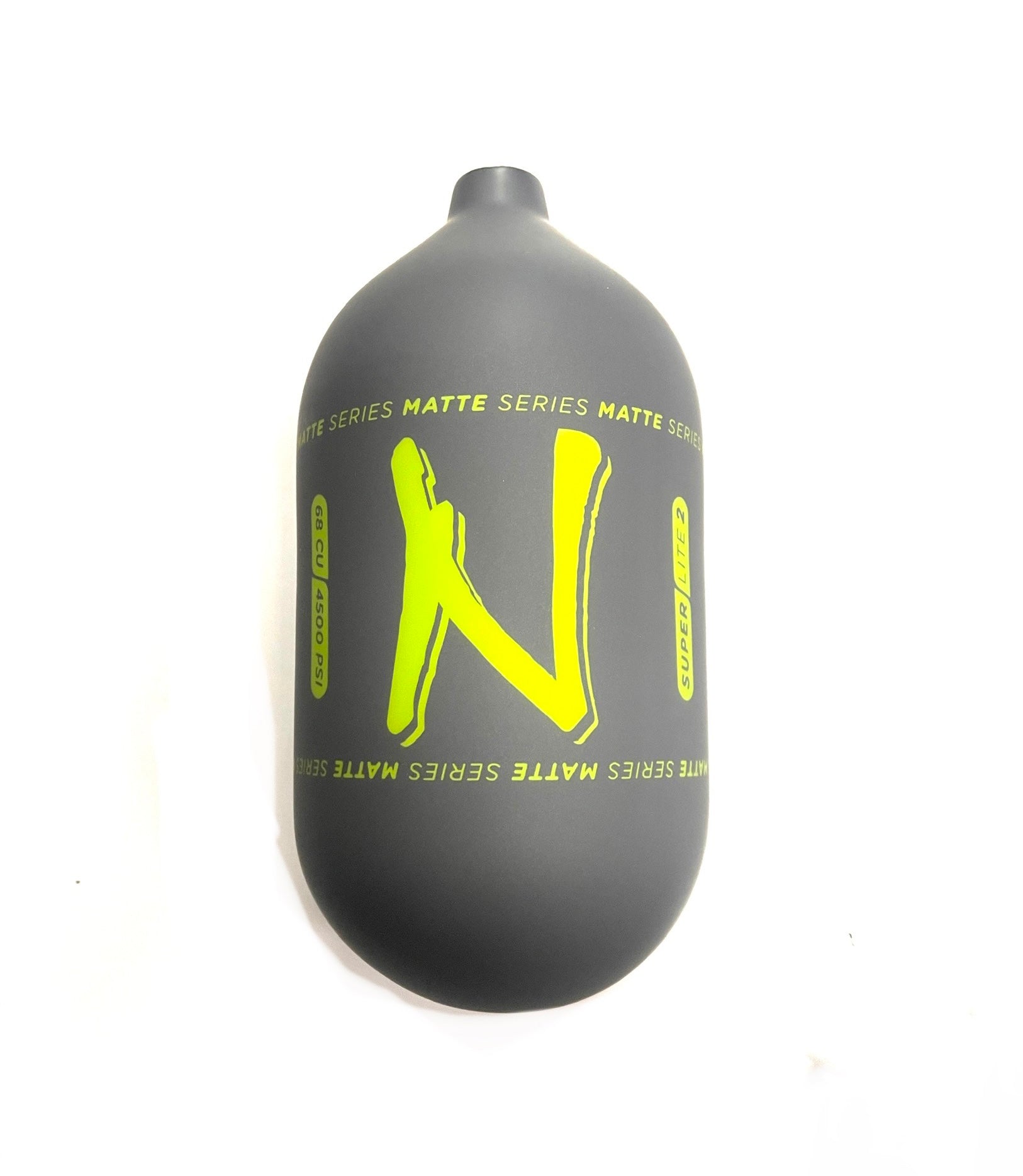 Ninja SL2 68/4500 "Matte Series" Carbon Fiber Paintball Tank BOTTLE ONLY - Grey/Lime