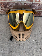 Used JT Proflex Paintball Mask - Brown/Tan/Gold w/ Gold Thermal Lens