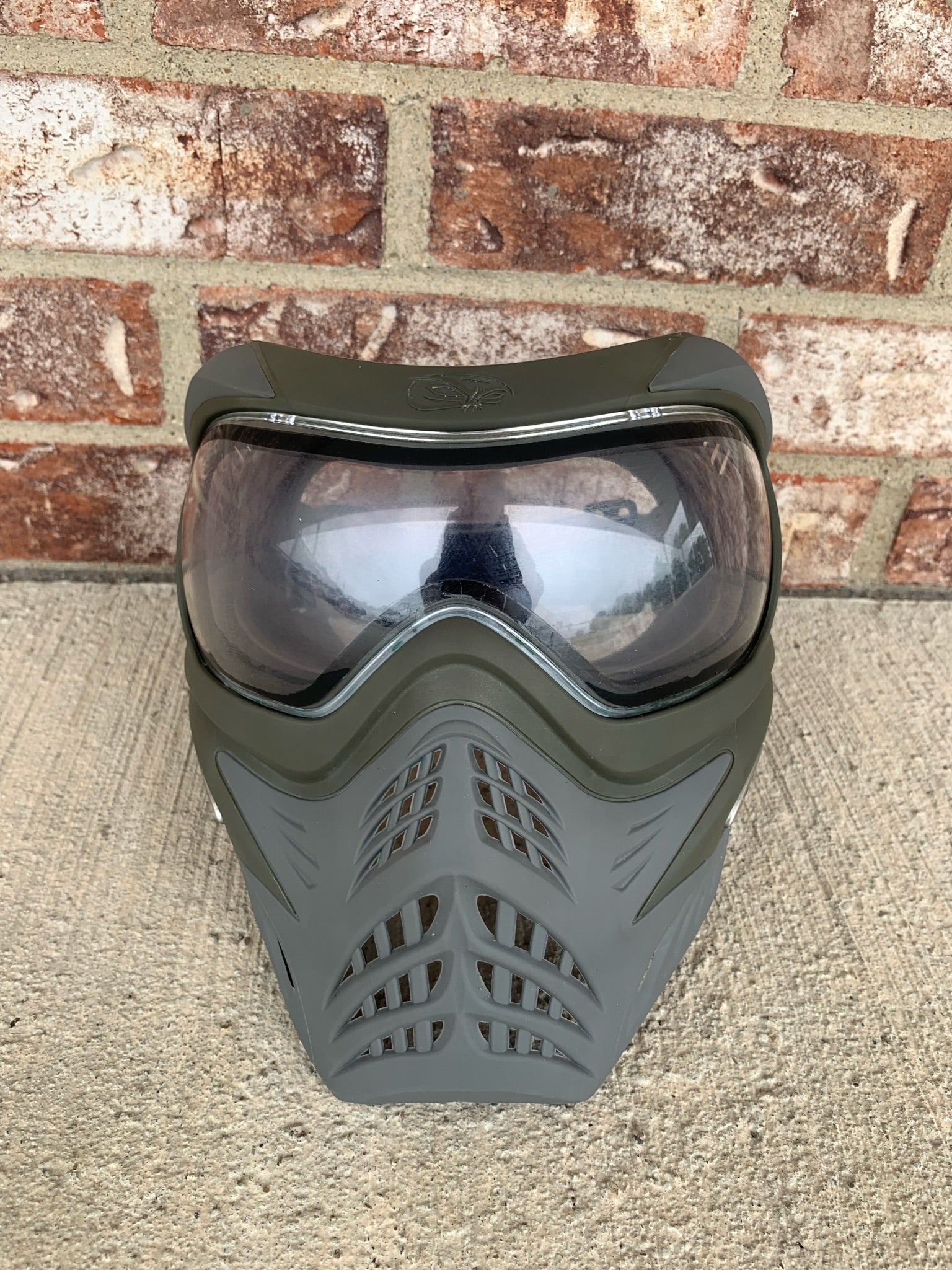 Used V-Force Grill Paintball Mask - Olive on Grey