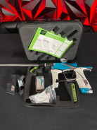 Used Planet Eclipse Lv1.6 Paintball Gun - Zircon (Teal / Grey) w/ White Grip Kit & 1R Deuce Trigger