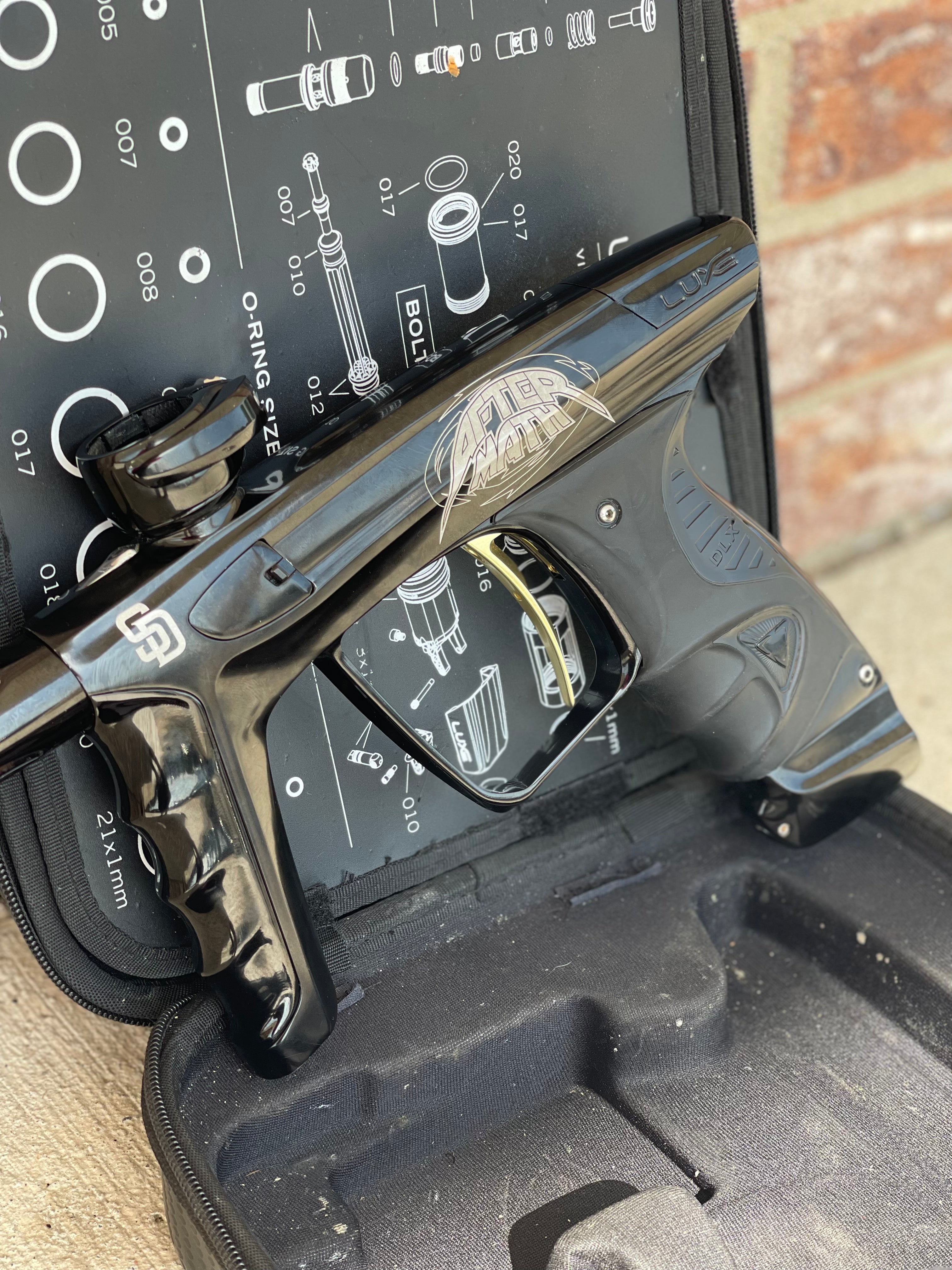 Used DLX Luxe X Paintball Gun - Gloss Black - LE Aftermath Team Edition