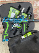 Used Planet Eclipse CS2 Paintball Gun - Aftershock Splash w/ Green Grip Kit