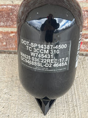 Used Ninja Sl2 68/4500 Paintball Tank w/ ProV2 - Black w/ White