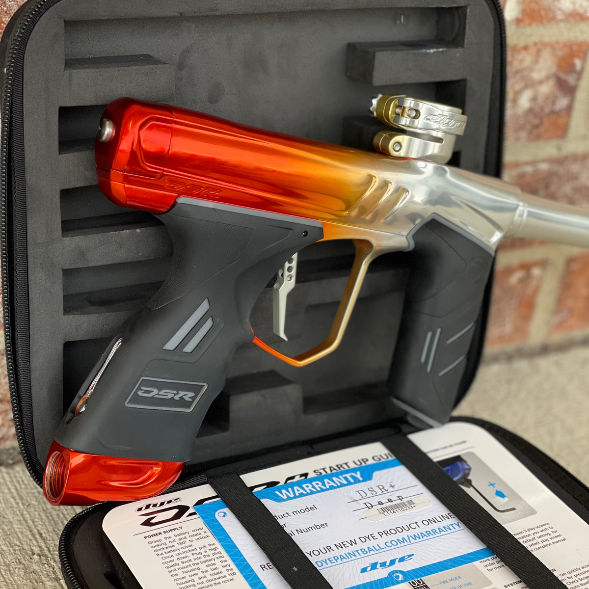 Used Dye DSR+ Paintball Gun - Polished Orange/Silver Fade