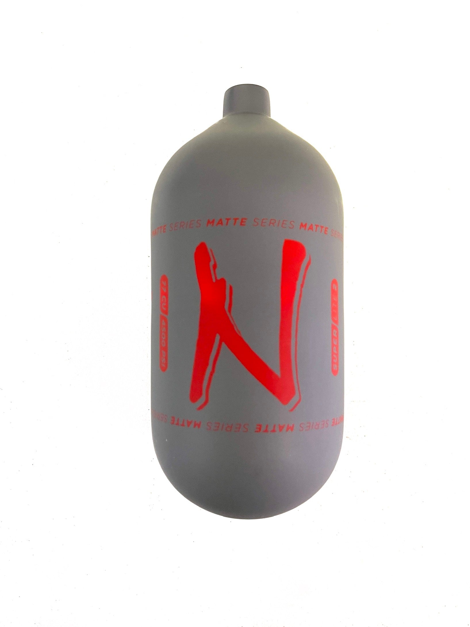 Ninja SL2 77/4500 "Matte Series" Carbon Fiber Paintball Tank BOTTLE ONLY - Grey/Red